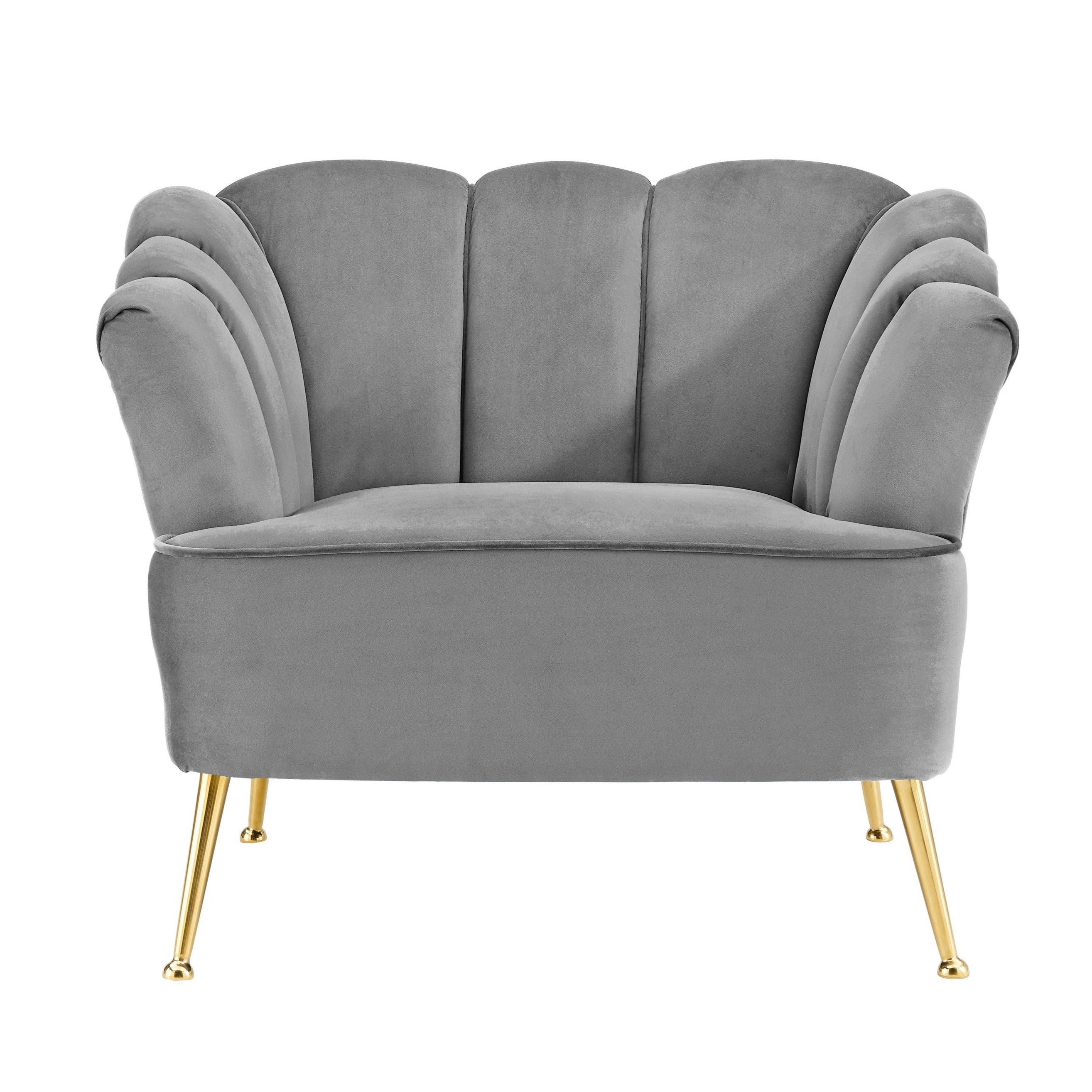 Aisha Velvet Club Chair With Gold Legs
