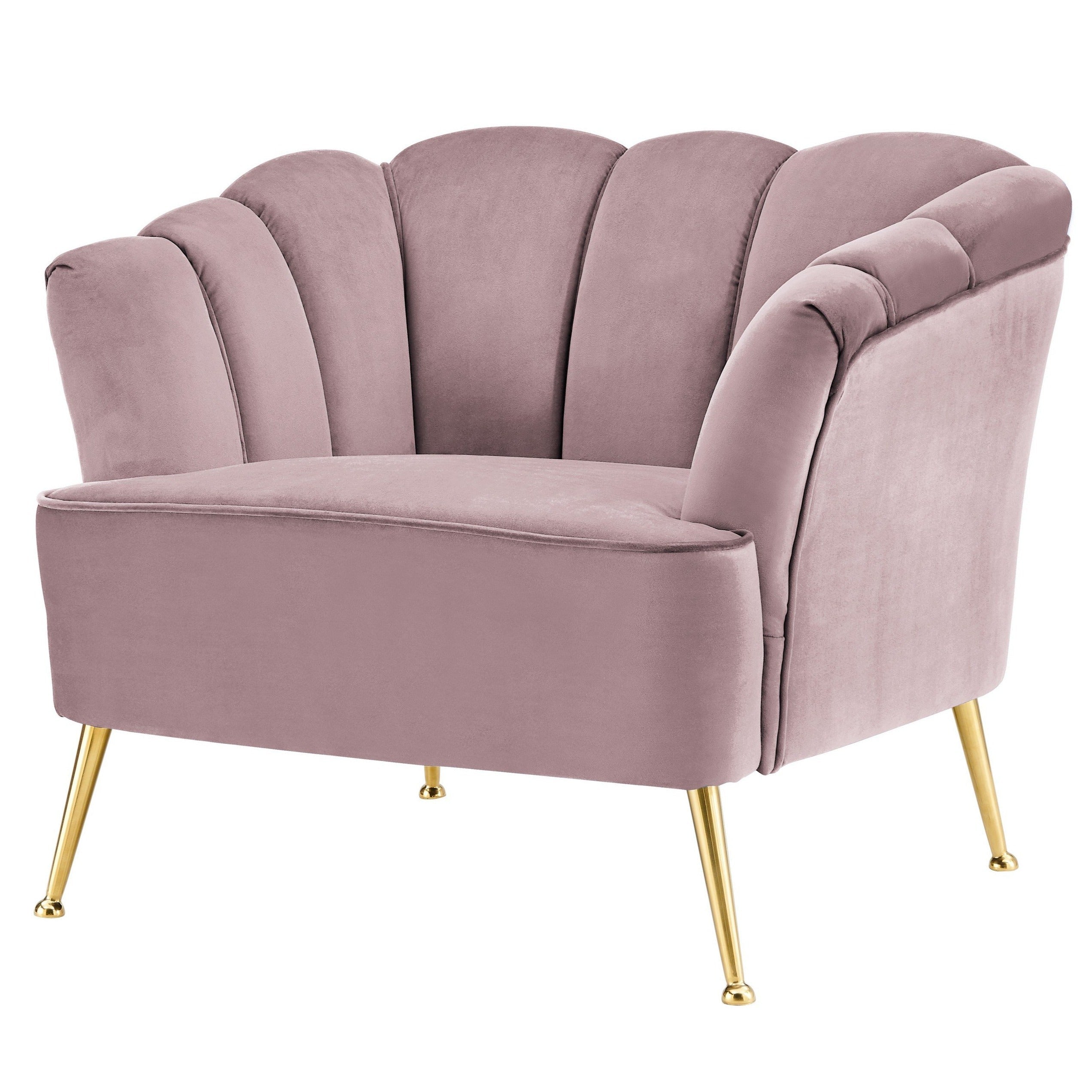 Aisha Velvet Club Chair With Gold Legs