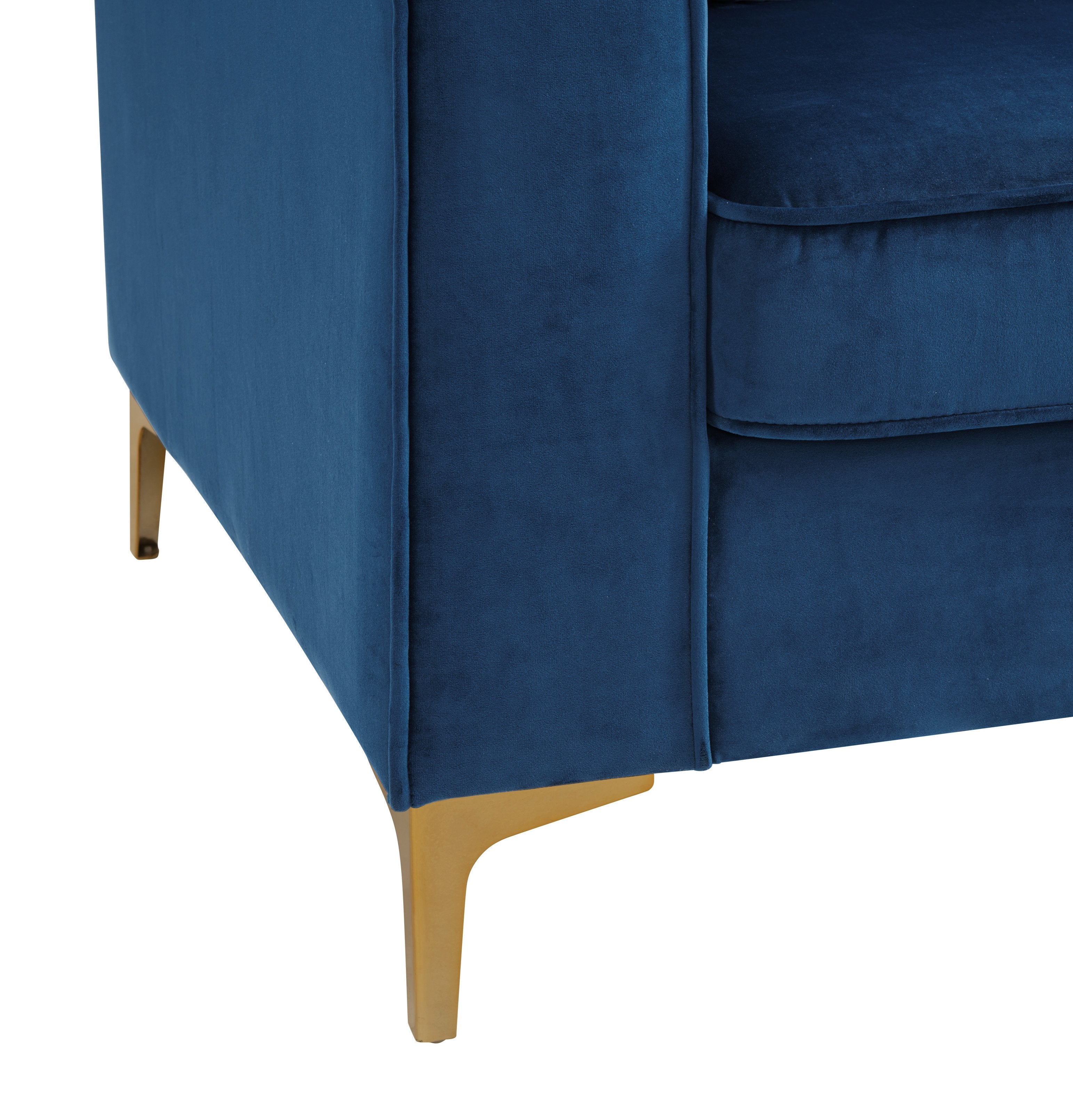 Britannia Modular Chaise Velvet Sectional Sofa With Gold Legs
