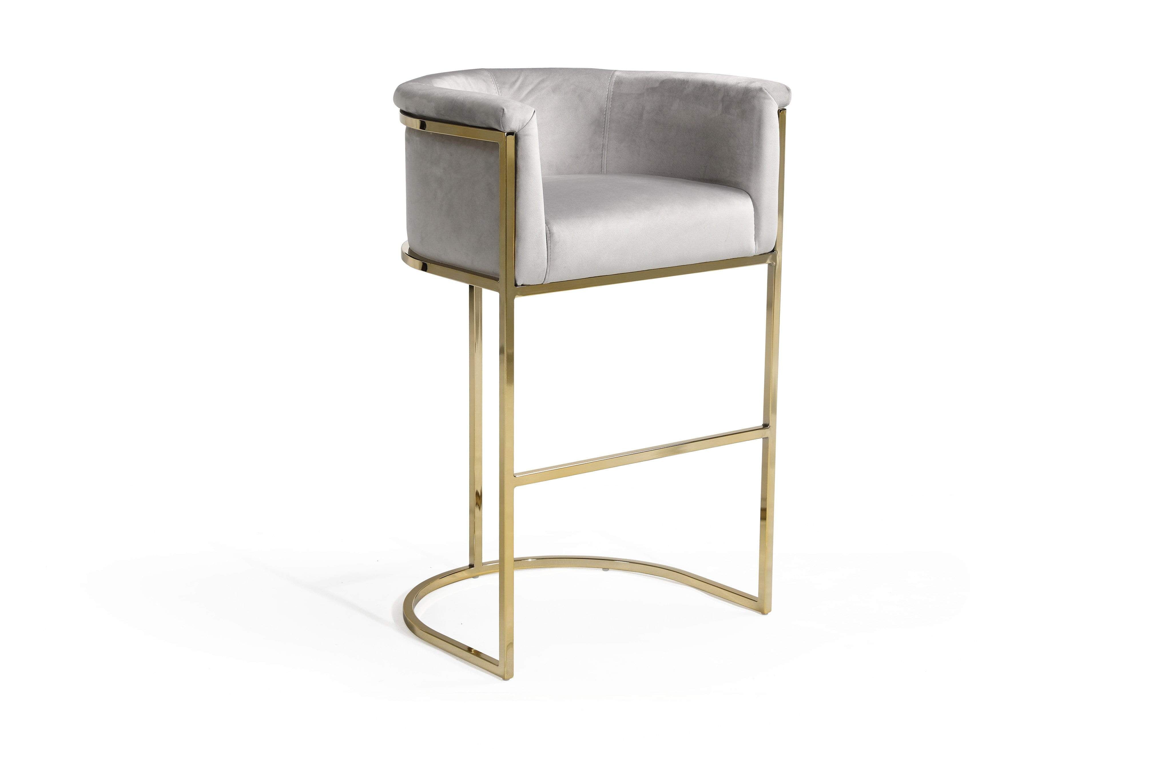 Emery Velvet Bar Stool Chair Gold Base