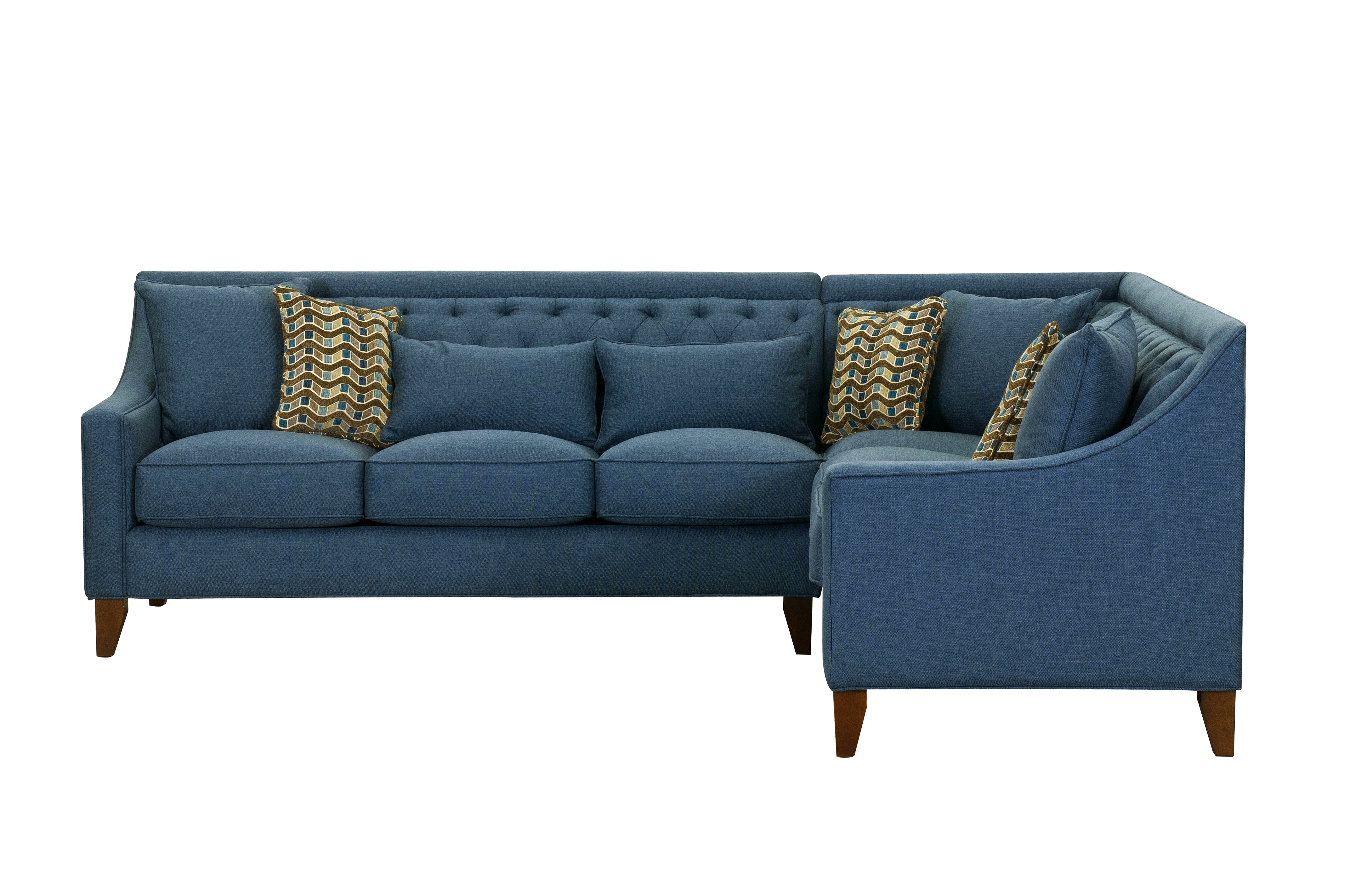Fulla Right Facing Linen Tufted Sectional Sofa