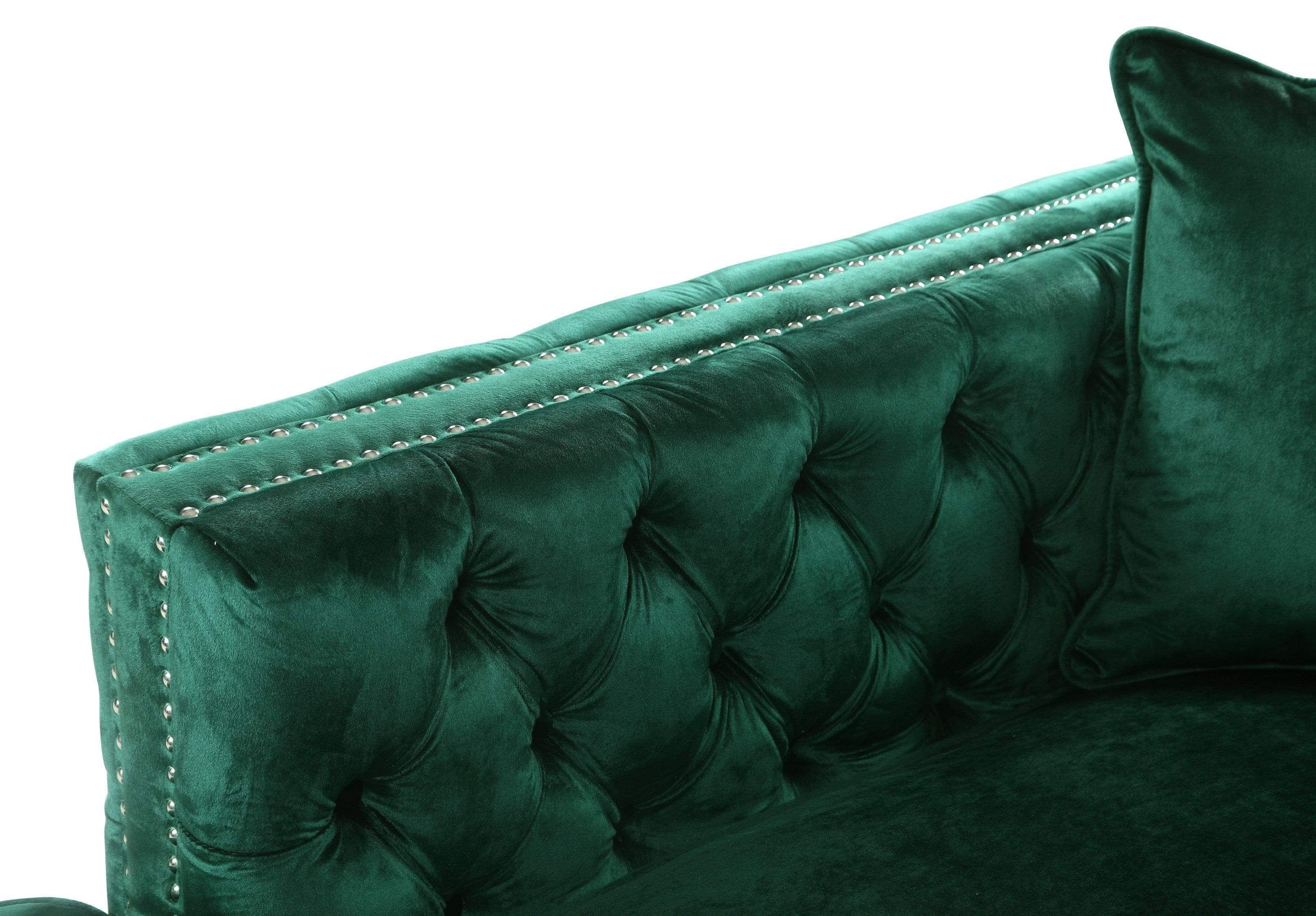 Monet Left Facing Tufted Velvet Sectional Sofa