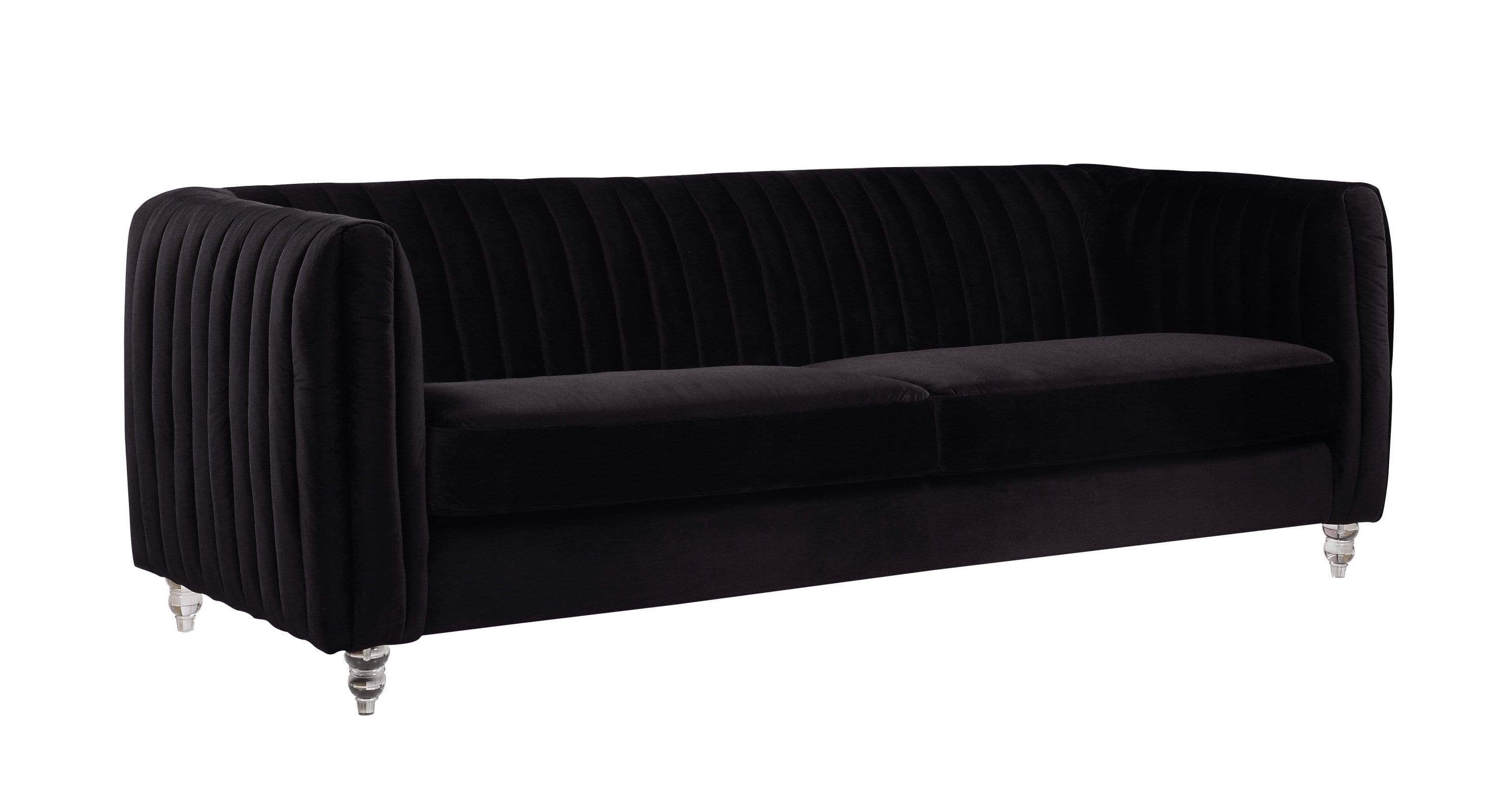Priscilla Channel Quilted Velvet Sofa