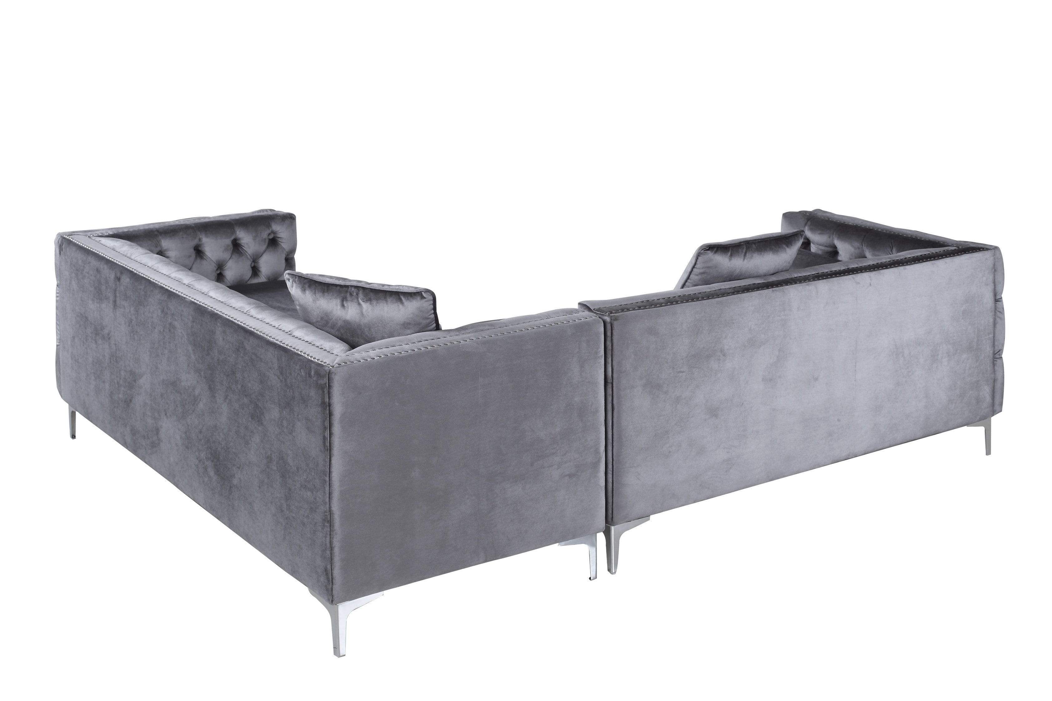 Susan Right Facing Tufted Velvet Sectional Sofa