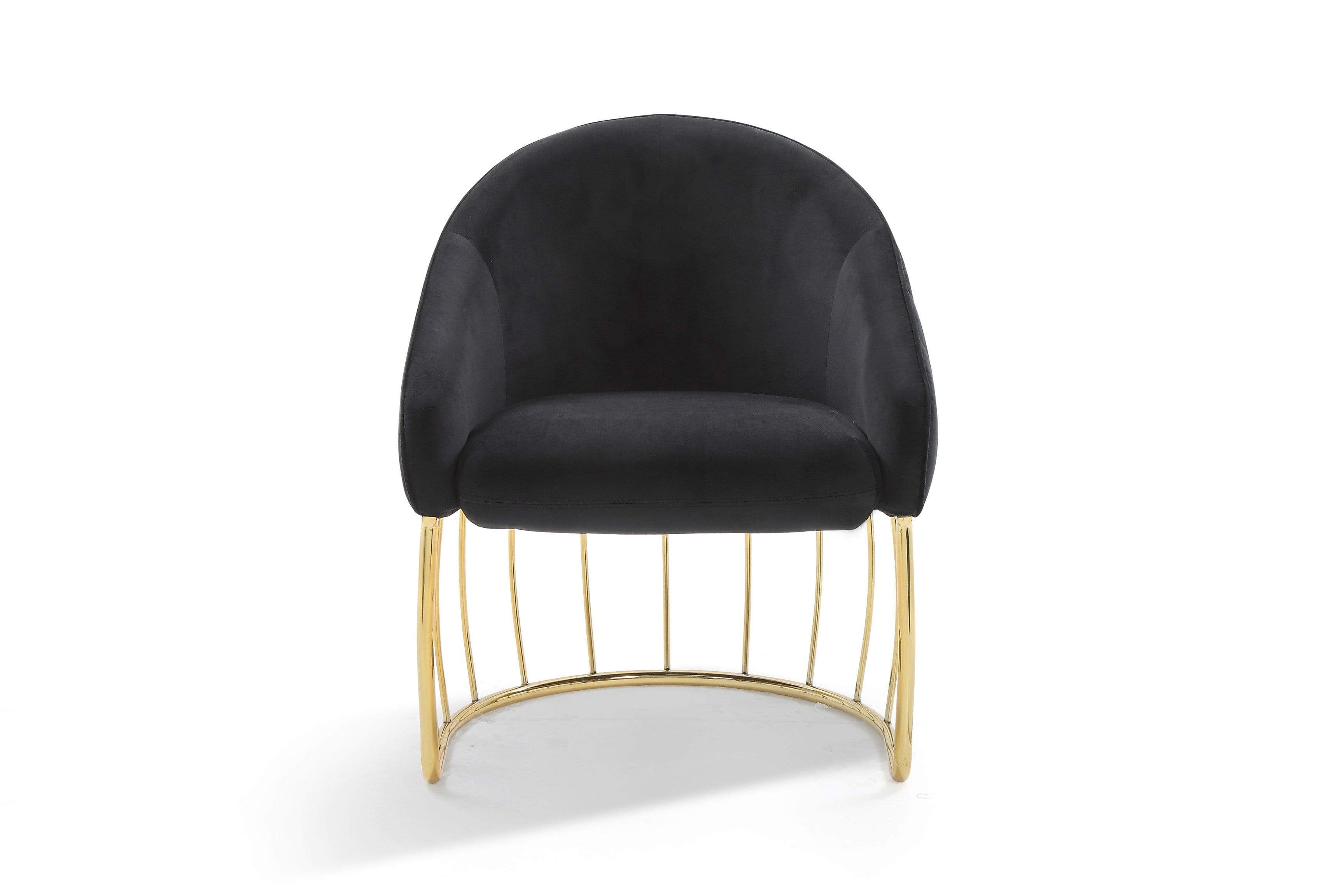 Vivienne Velvet Accent Chair Gold Base