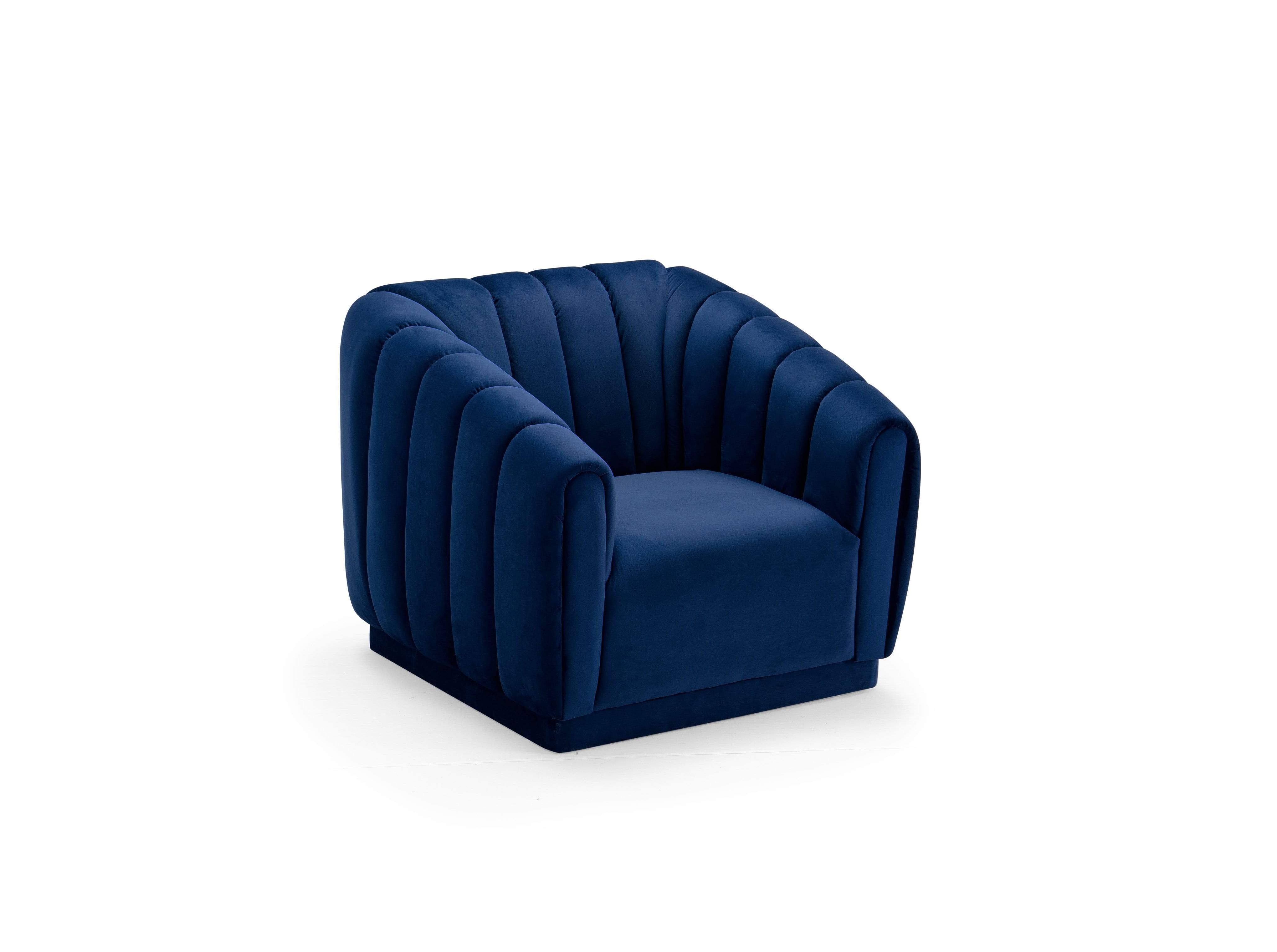 Warhol Channel Quilted Velvet Club Chair