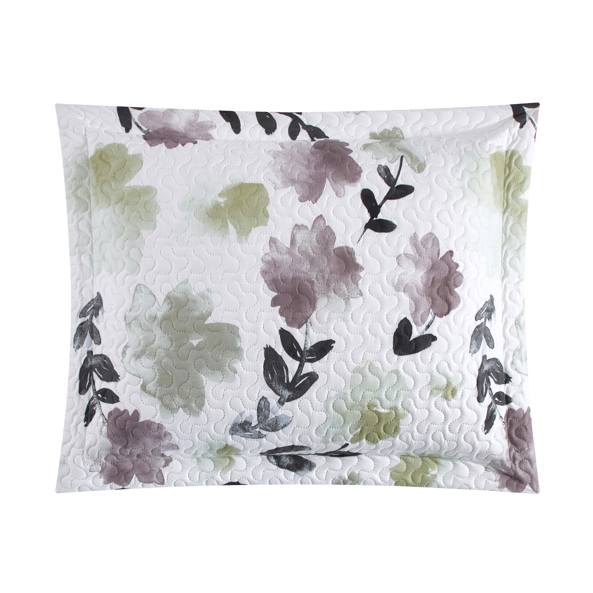 Parson Green 3 Piece Reversible Watercolor Floral Print Quilt Set