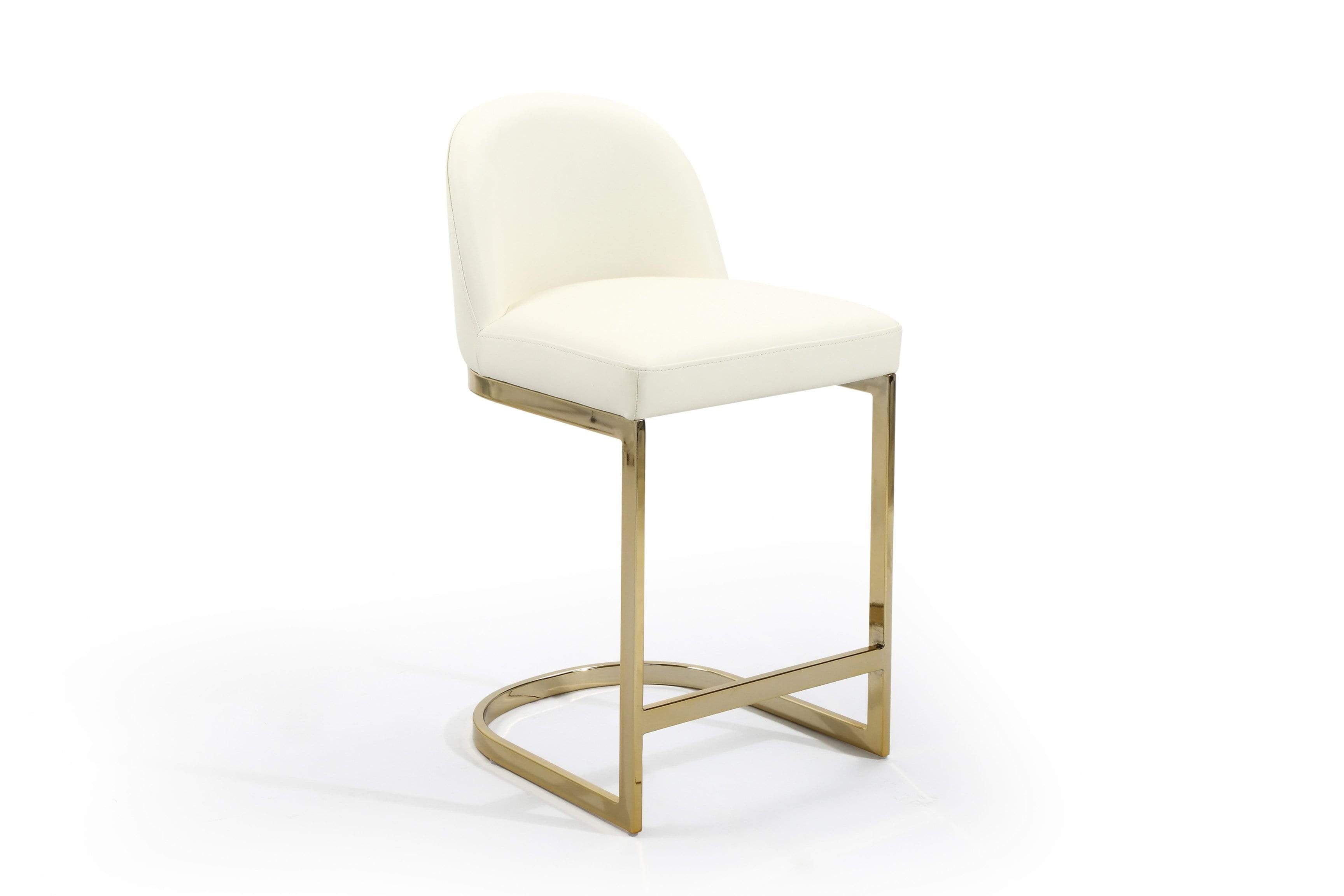 Airlie Faux Leather Counter Stool Chair Gold Base