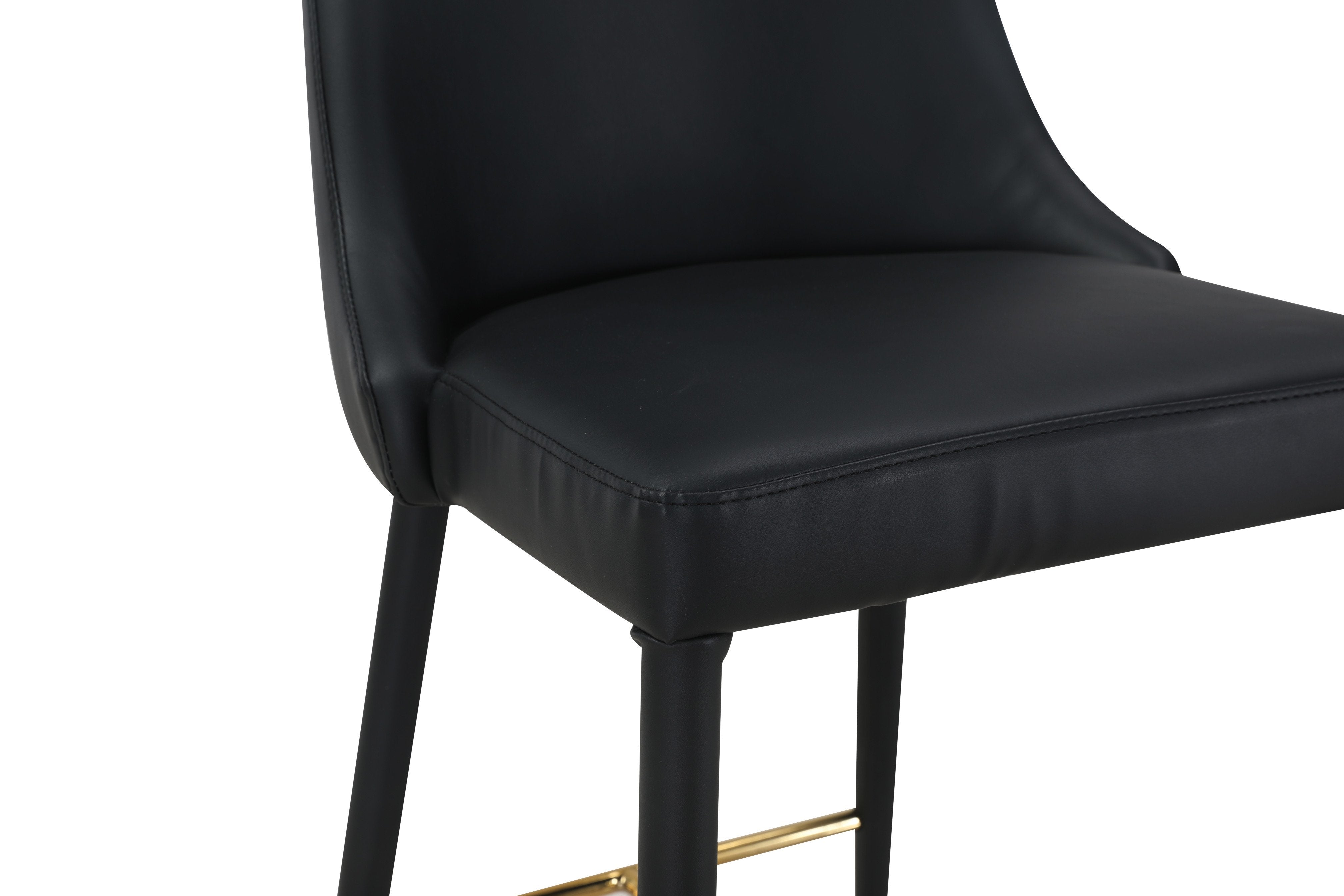Ariadne Faux Leather Counter Stool Chair Gold Footrest