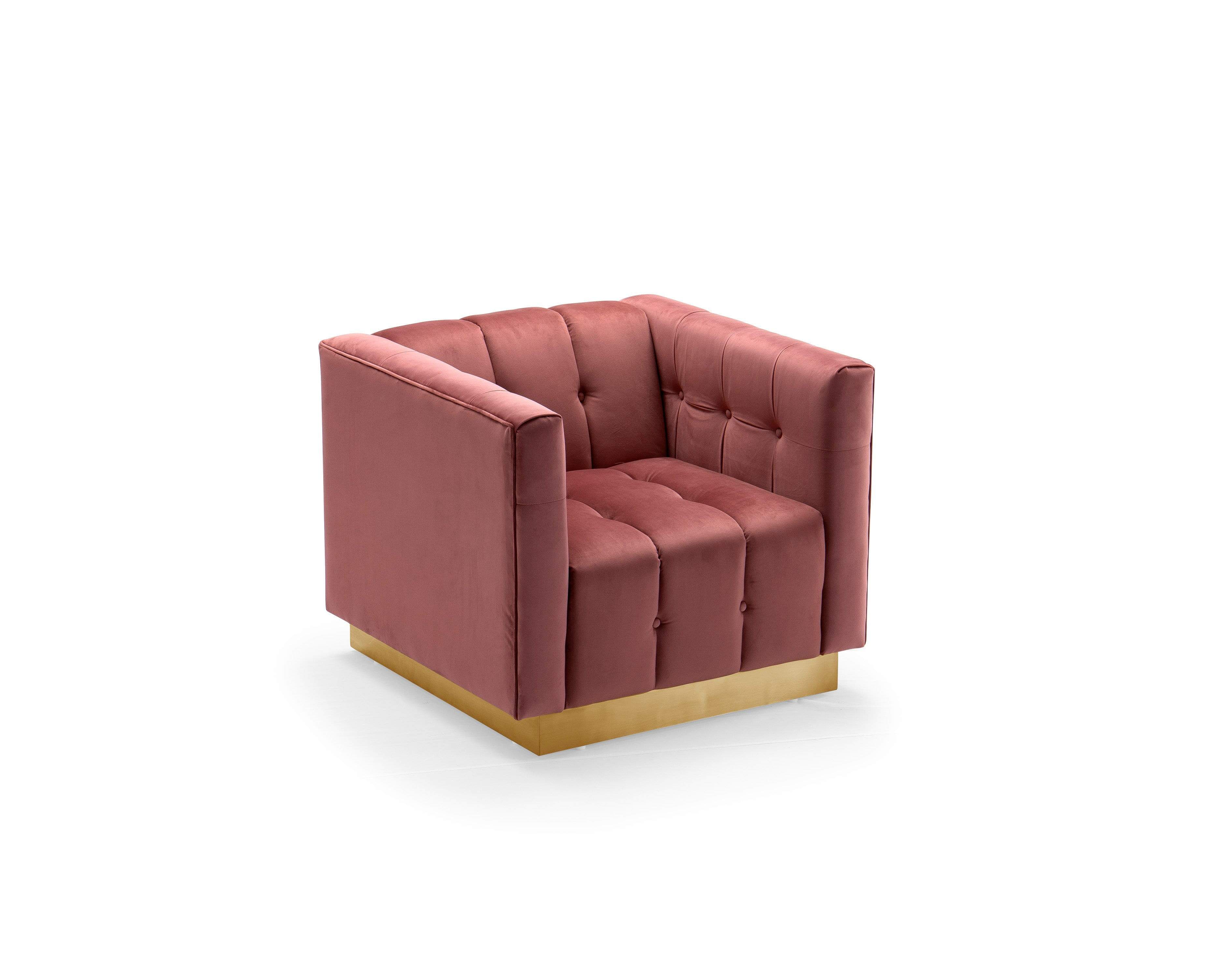 Aviv Button Tufted Velvet Club Chair