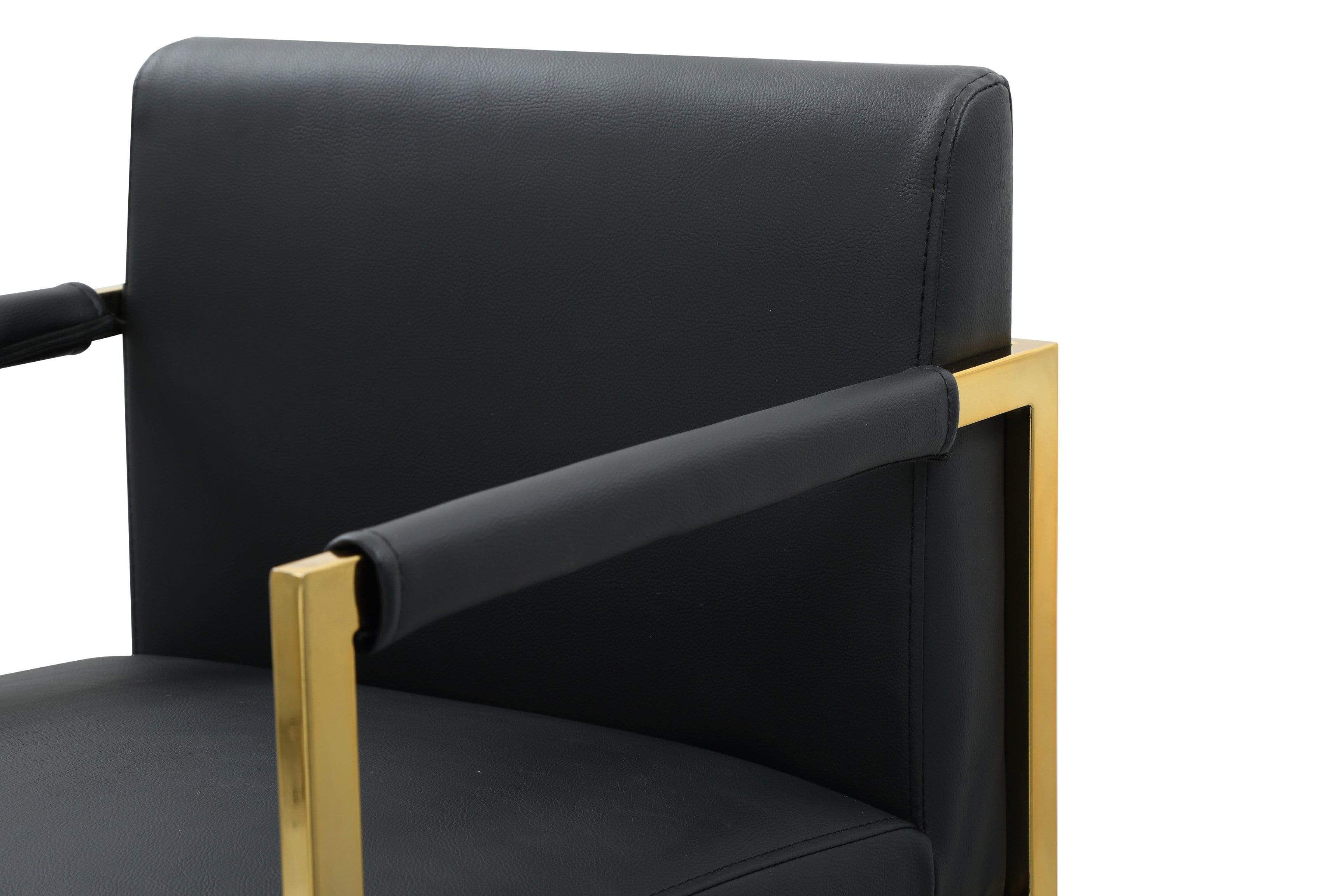 Bertrand Faux Leather Bar Stool Chair Gold Base