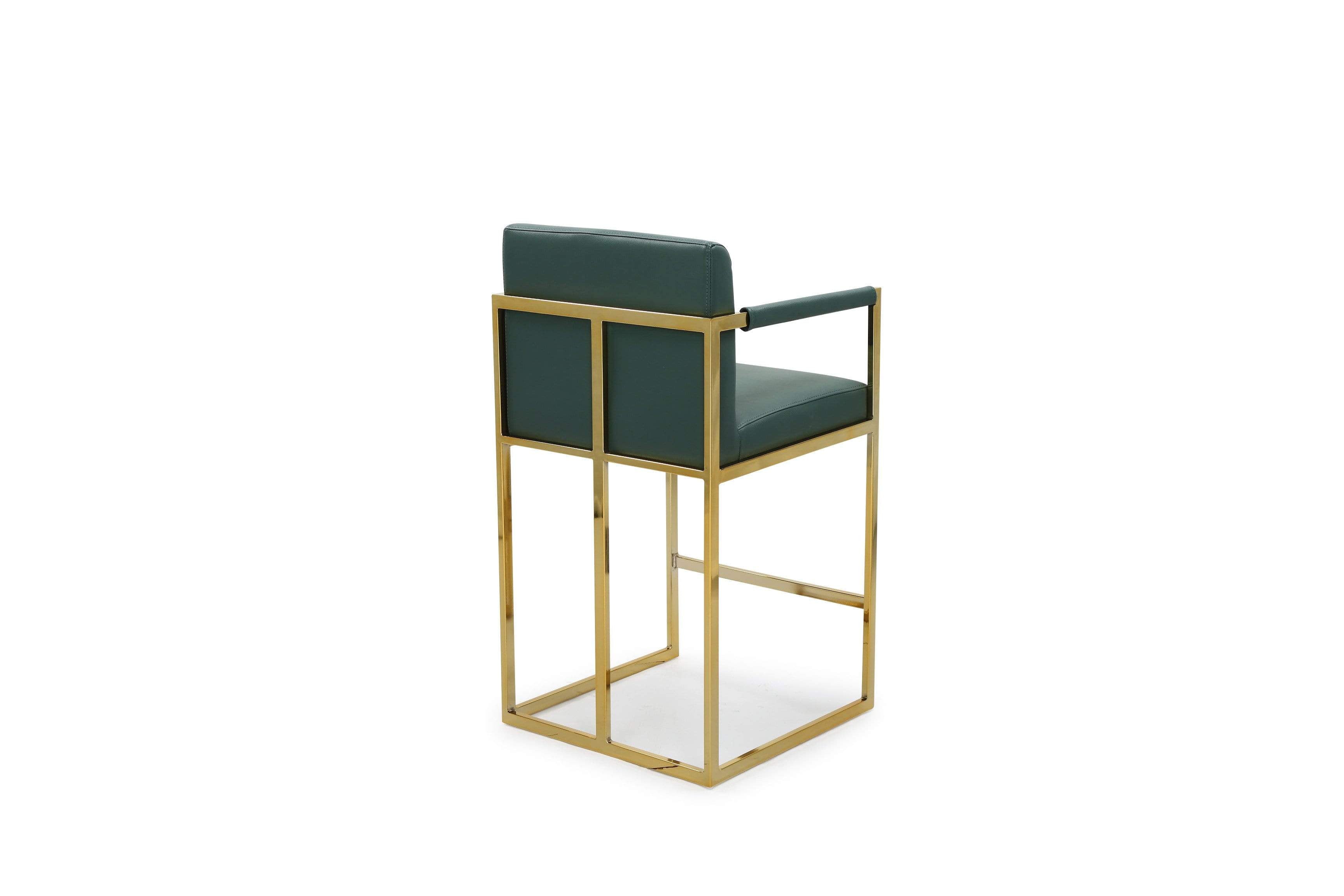 Bertrand Faux Leather Counter Stool Chair Gold Base