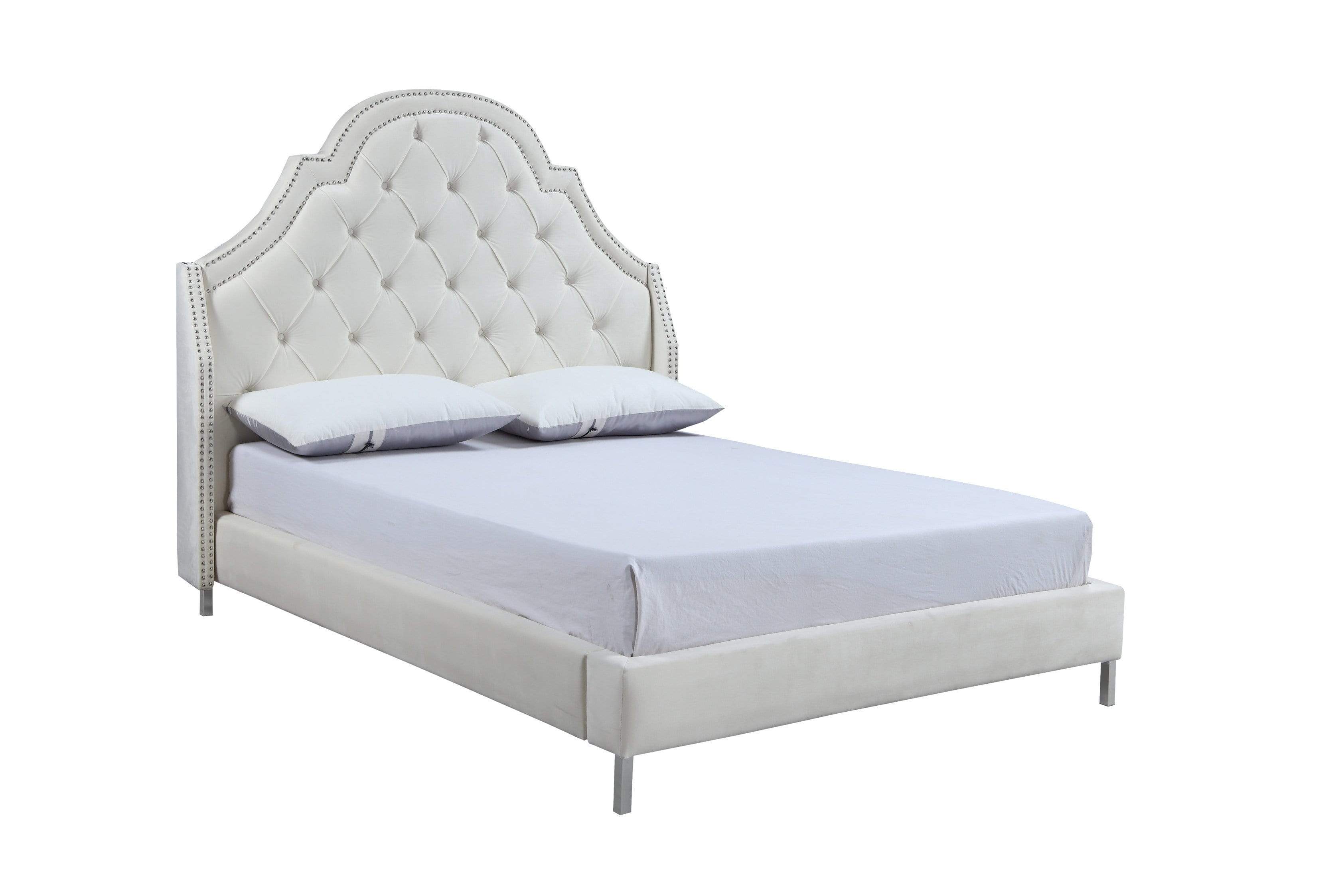 Constantine Tufted Velvet Bed Frame with Wingback Headboard