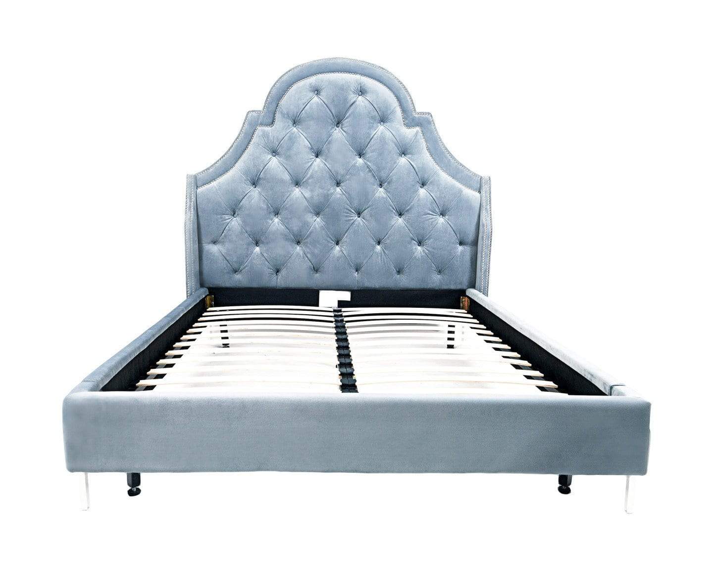 Constantine Tufted Velvet Bed Frame with Wingback Headboard