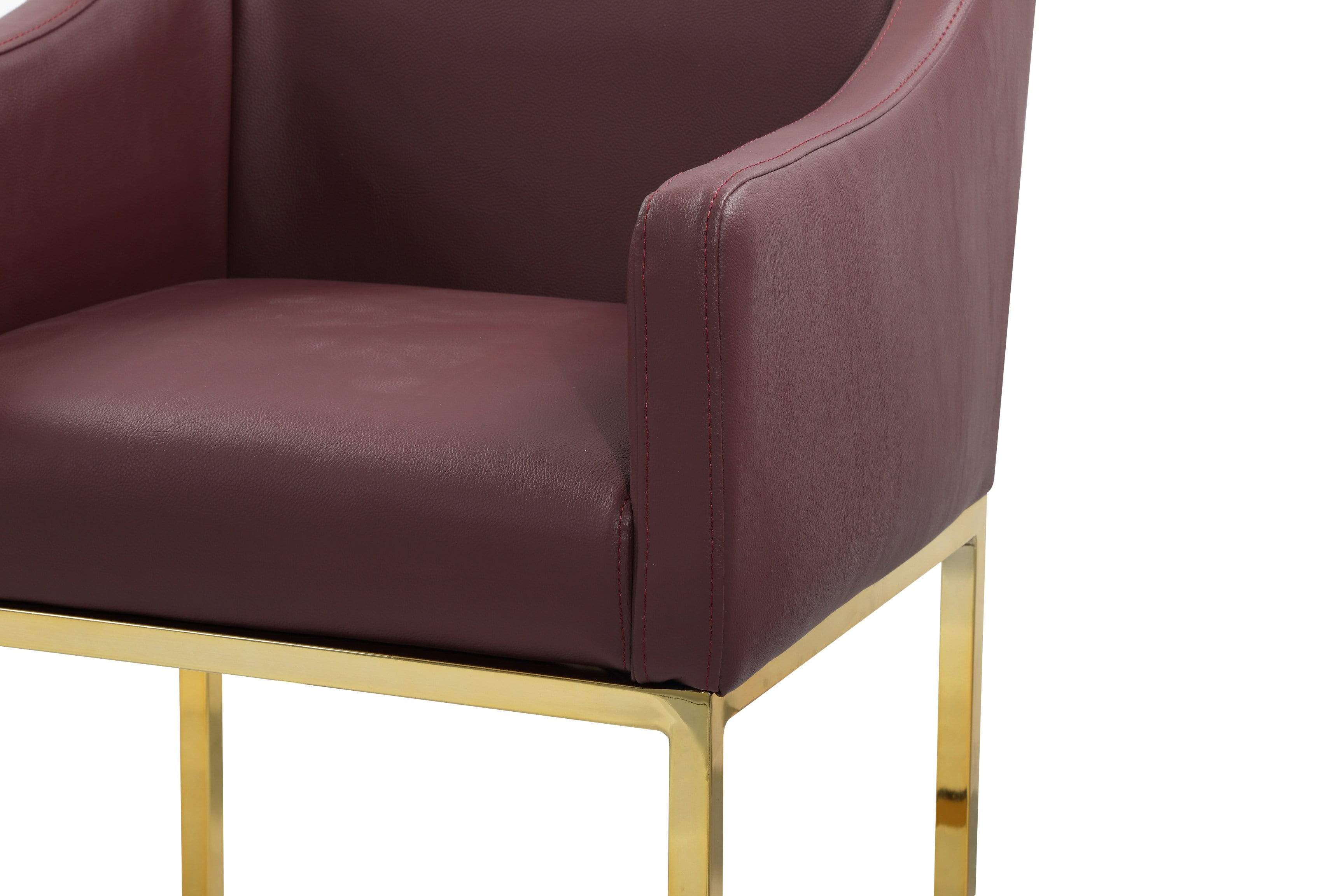 Cordele Faux Leather Bar Stool Chair Gold Base