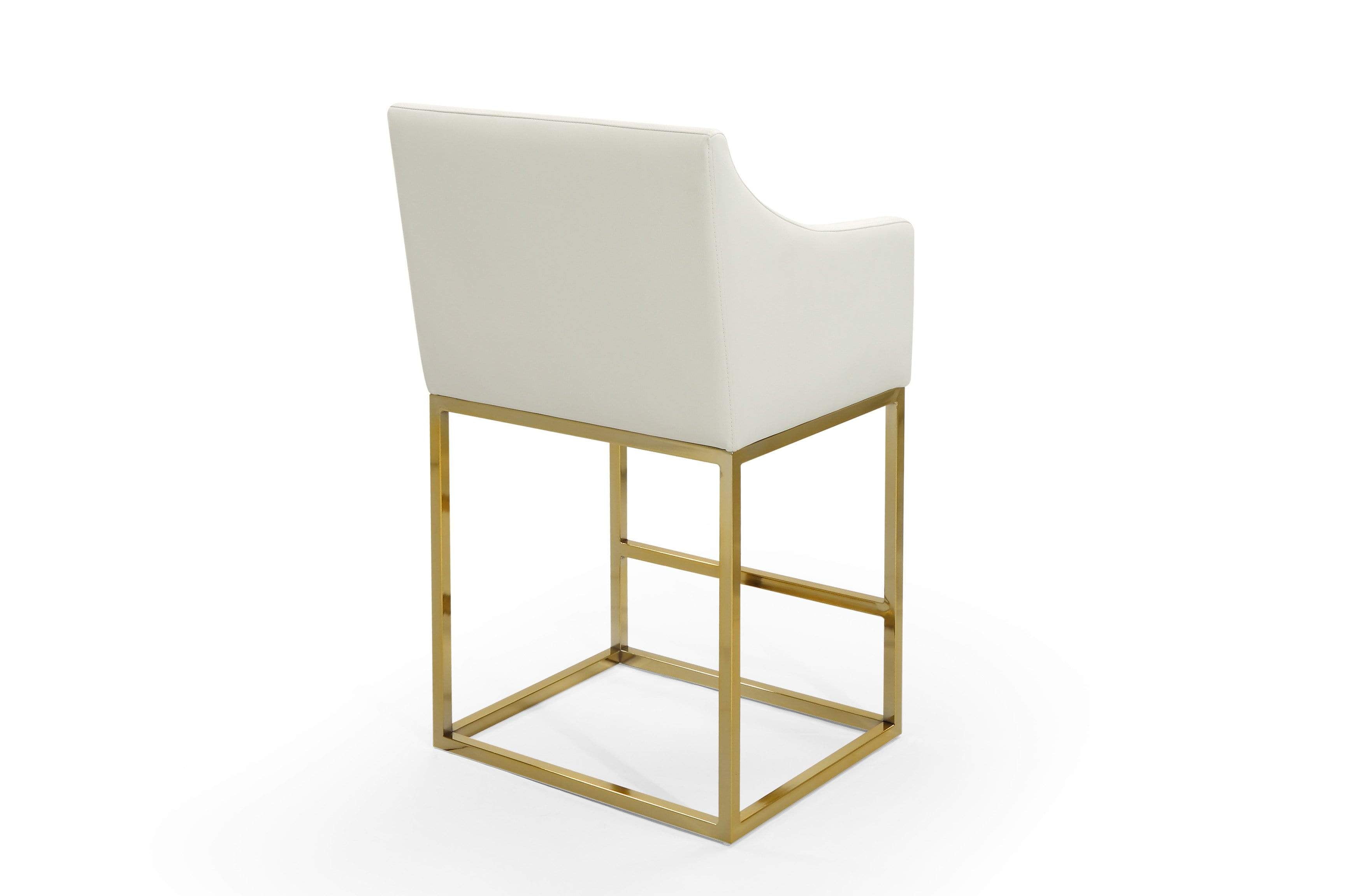 Cordele Faux Leather Counter Stool Chair Gold Base
