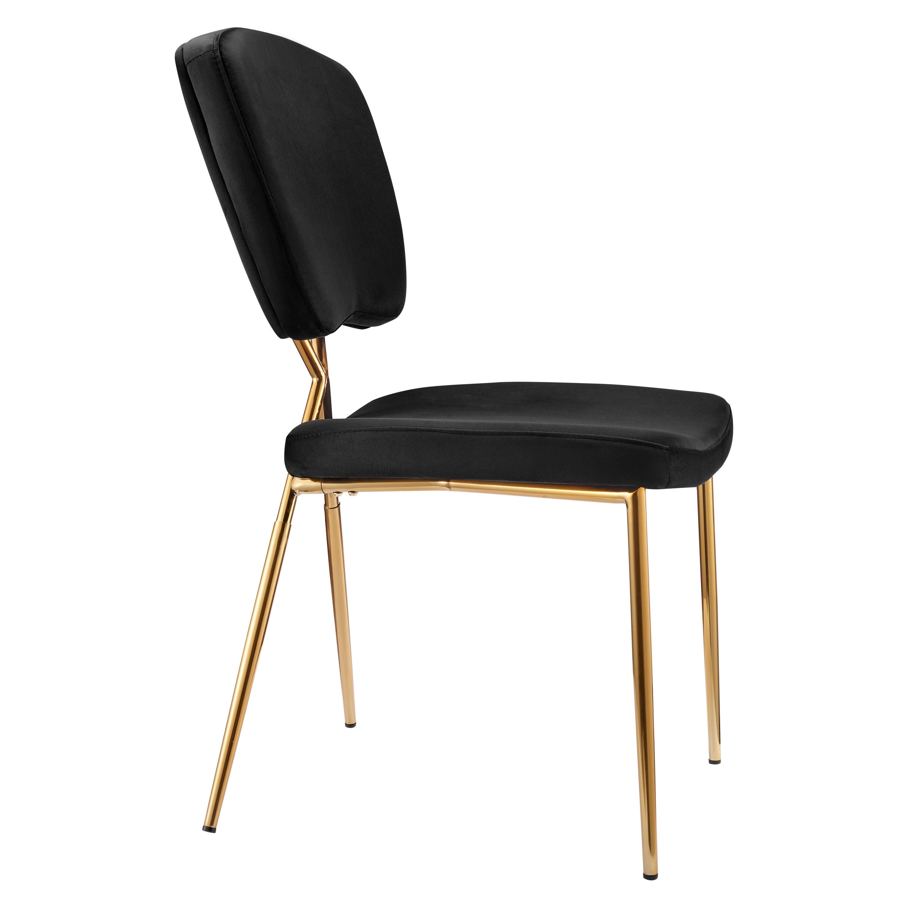 Cris Brass Legs Velvet Side Dining Chair Set of 2