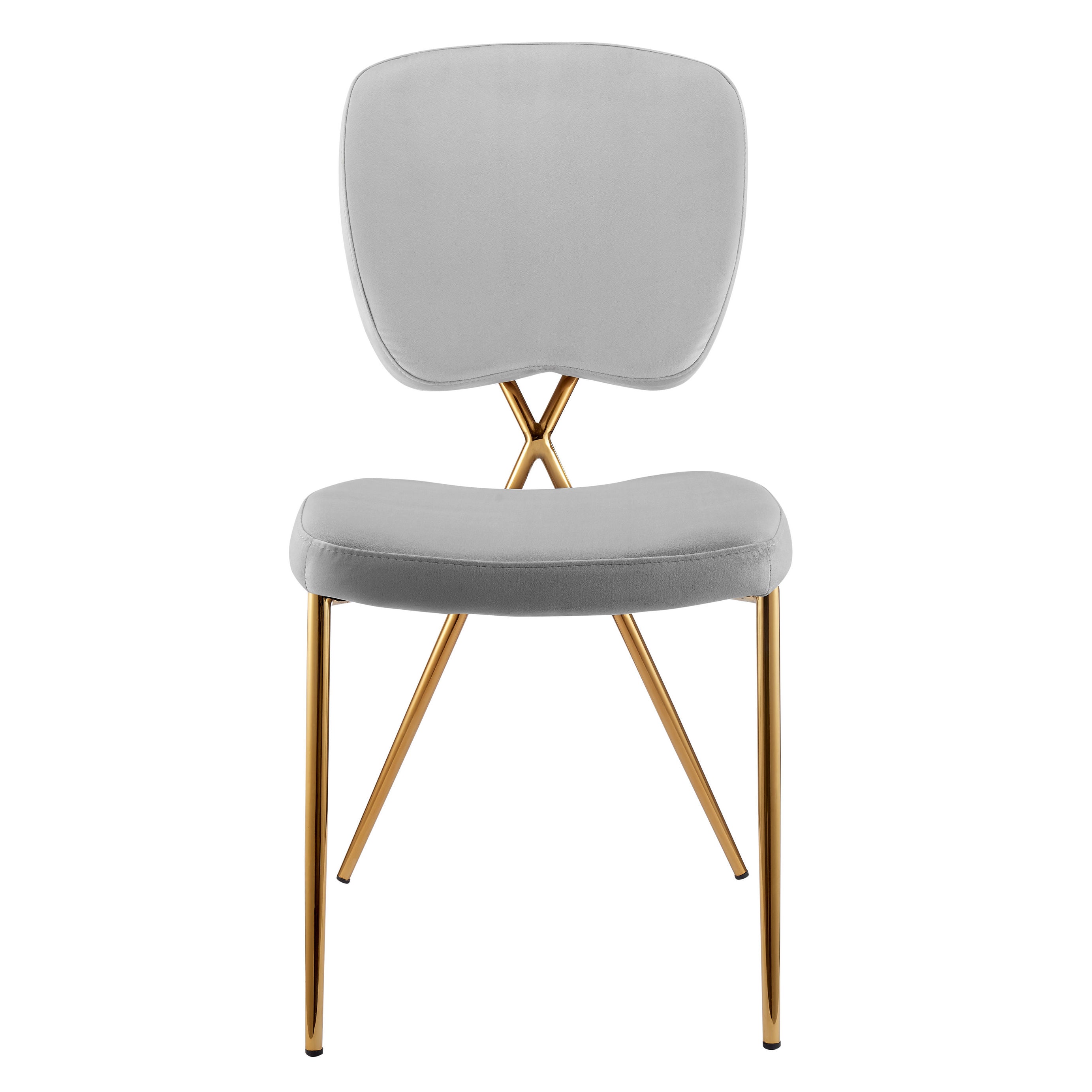 Cris Brass Legs Velvet Side Dining Chair Set of 2