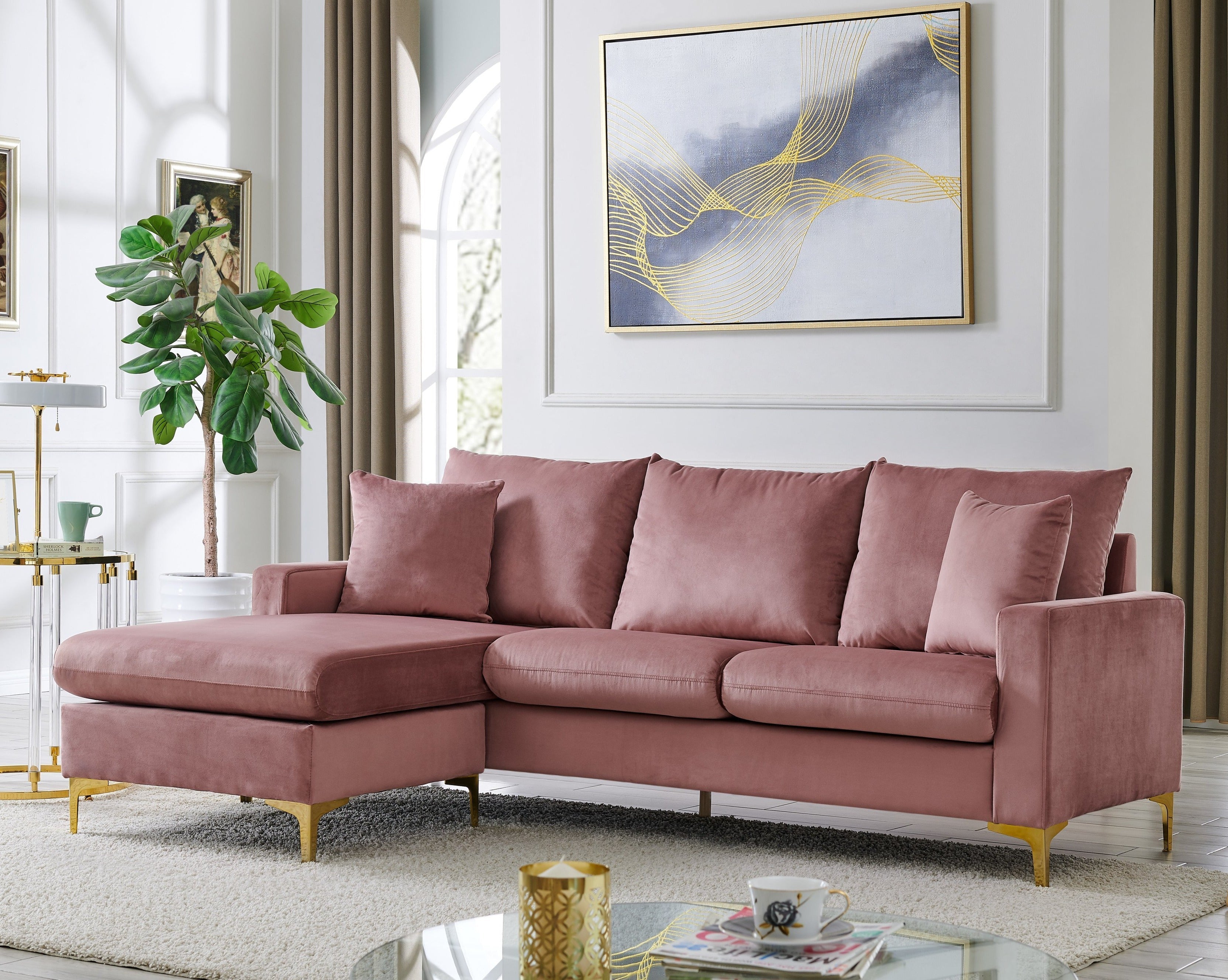 Cromwell Modular Chaise Velvet Sectional Sofa