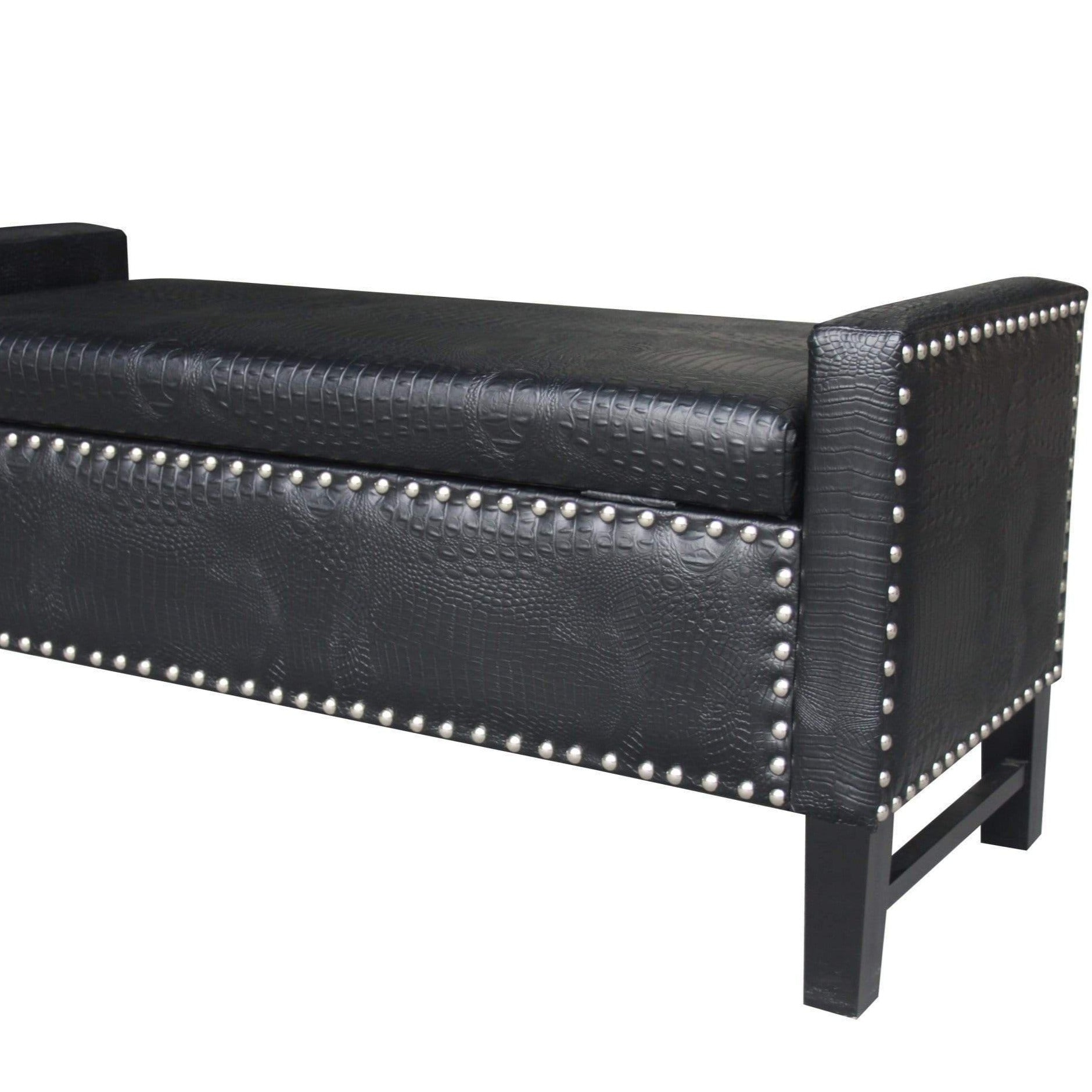 Dalfon Faux Leather Storage Bench