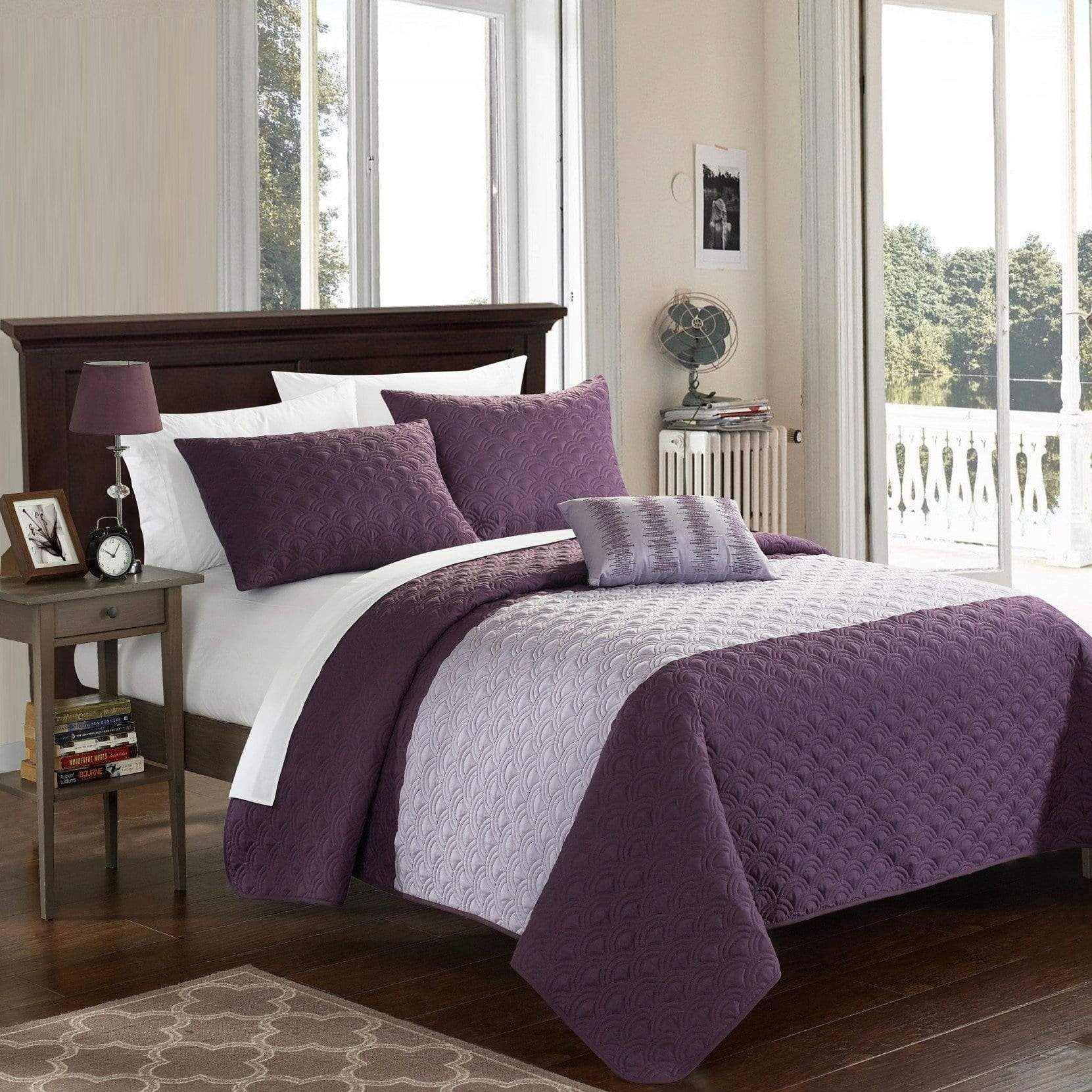 Dominic 4 Piece Embroidered Quilt Set