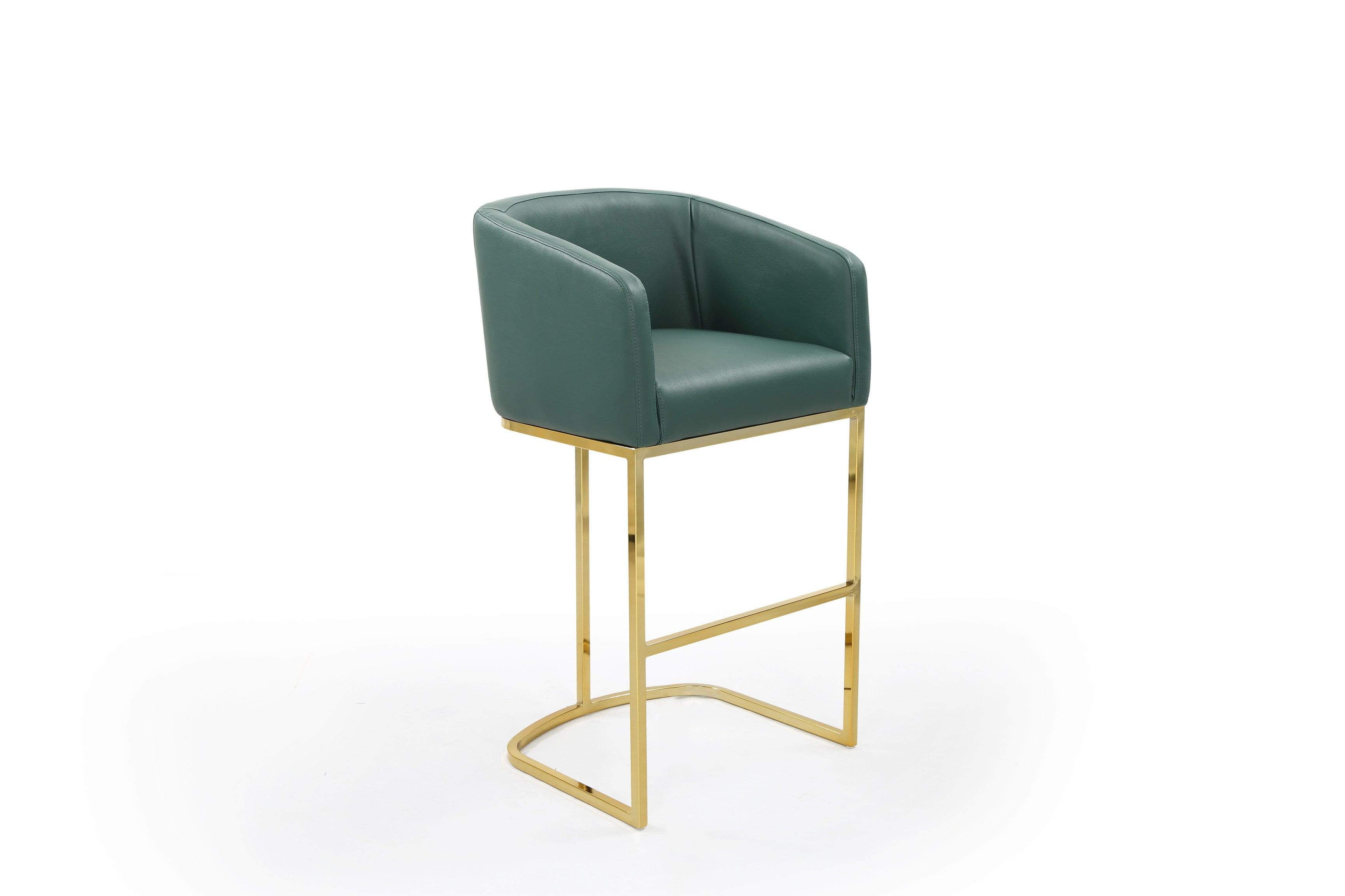 Easly Faux Leather Bar Stool Chair Gold Base