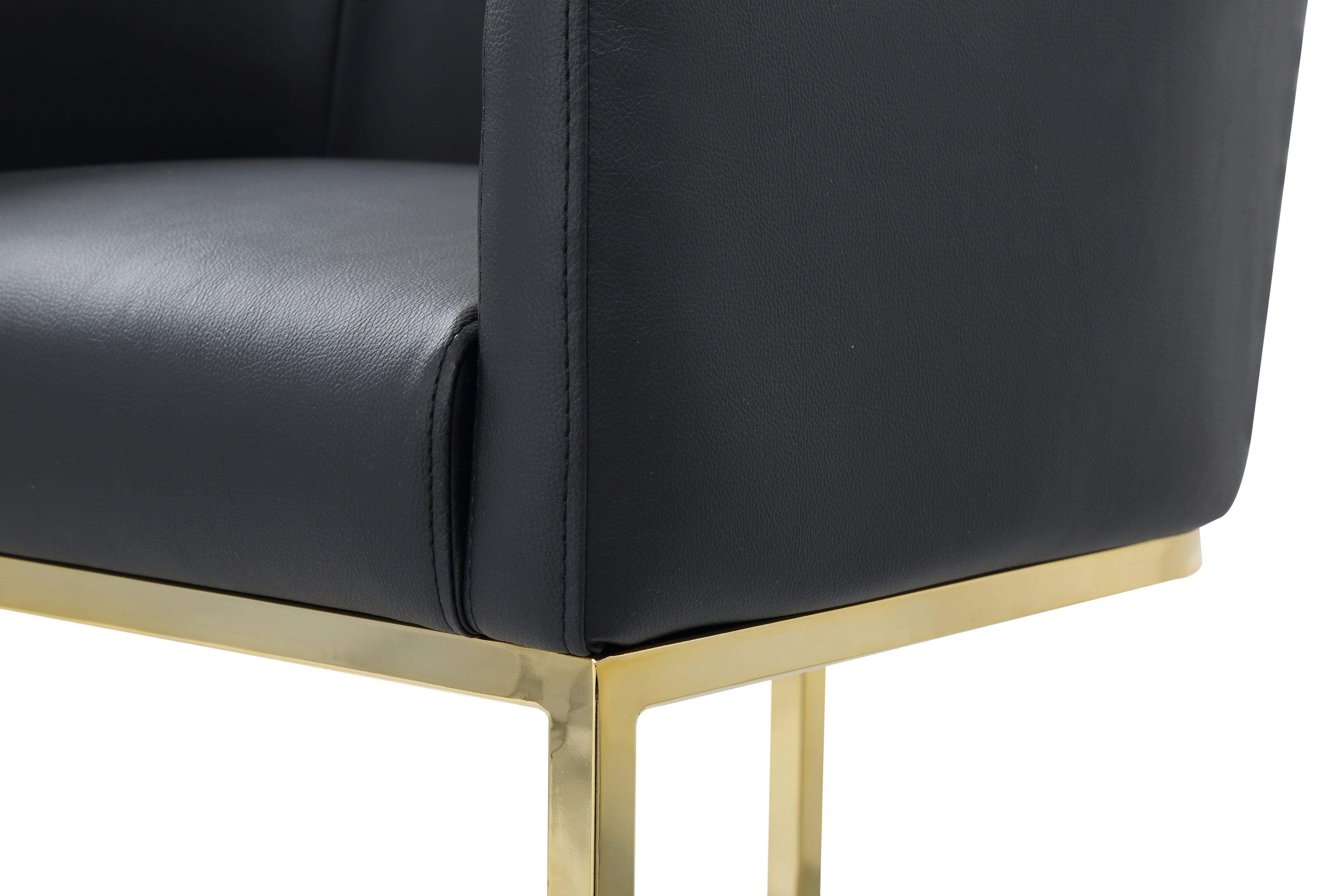 Easly Faux Leather Counter Stool Chair Gold Base