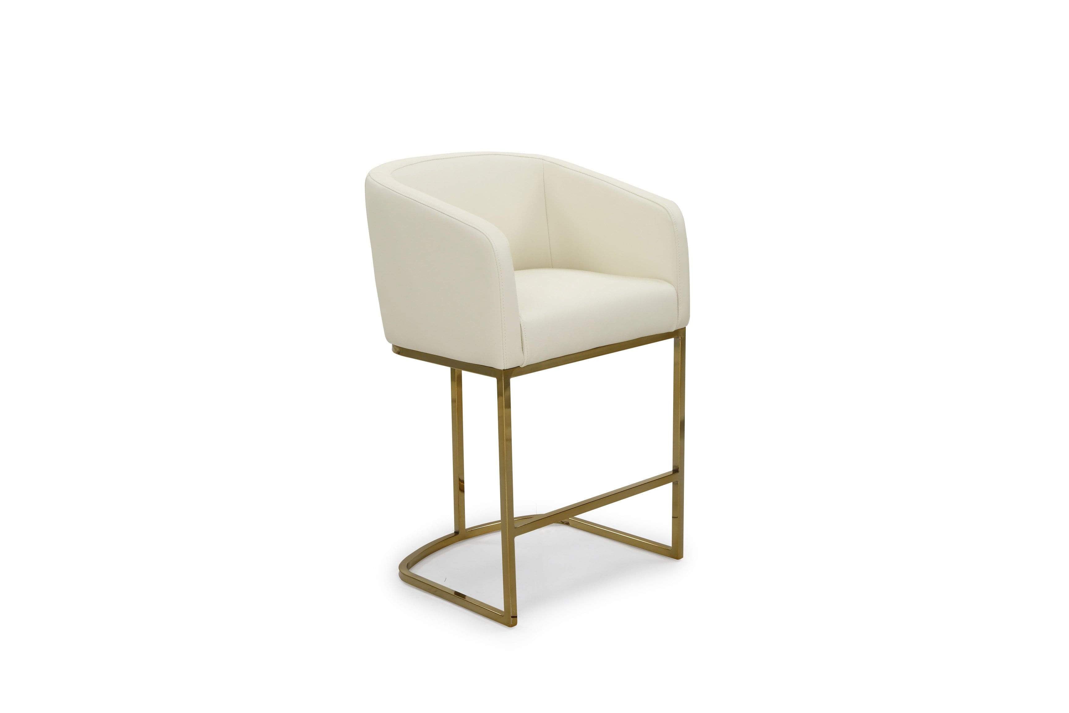 Easly Faux Leather Counter Stool Chair Gold Base
