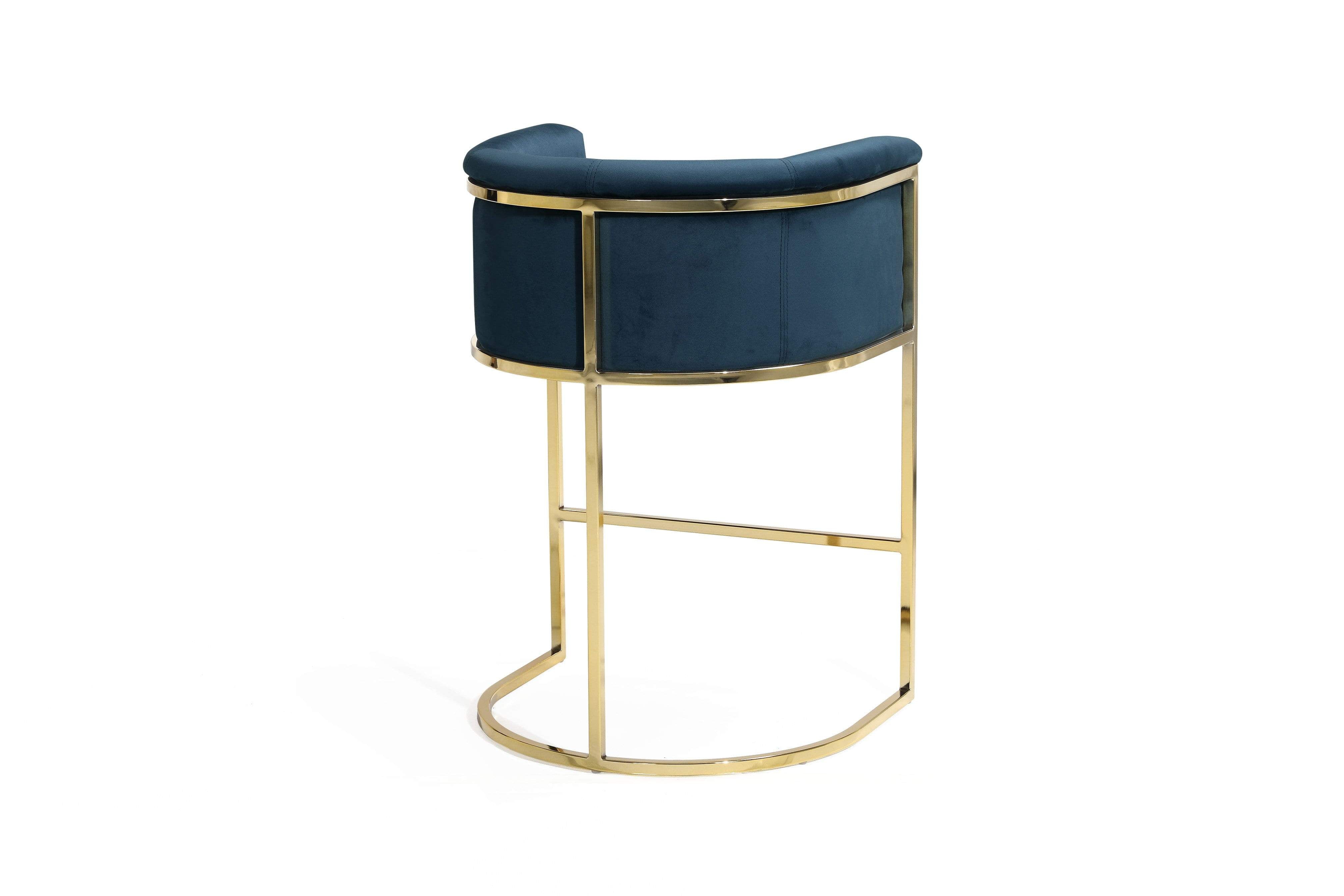 Emery Velvet Counter Stool Chair Gold Base