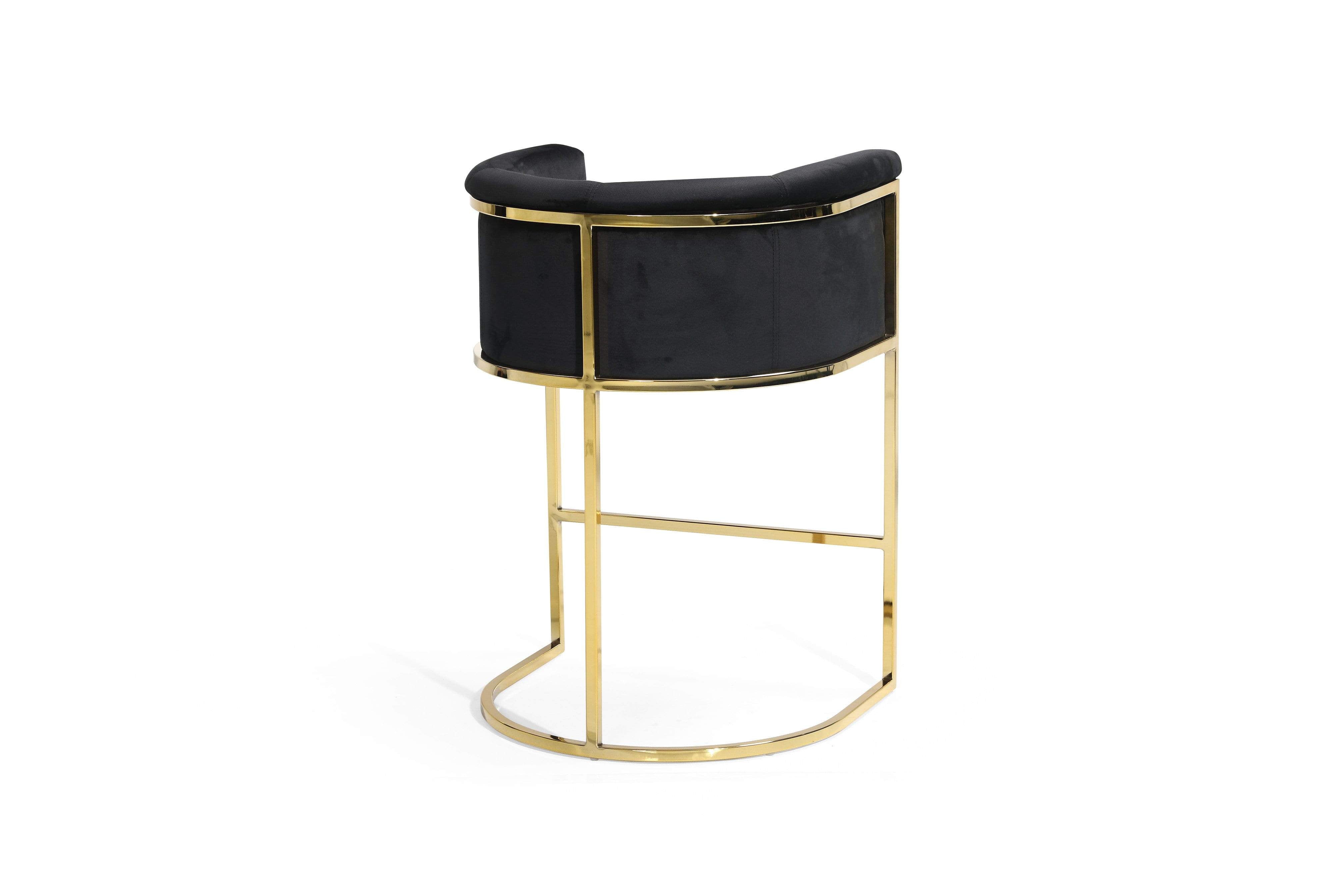 Emery Velvet Counter Stool Chair Gold Base