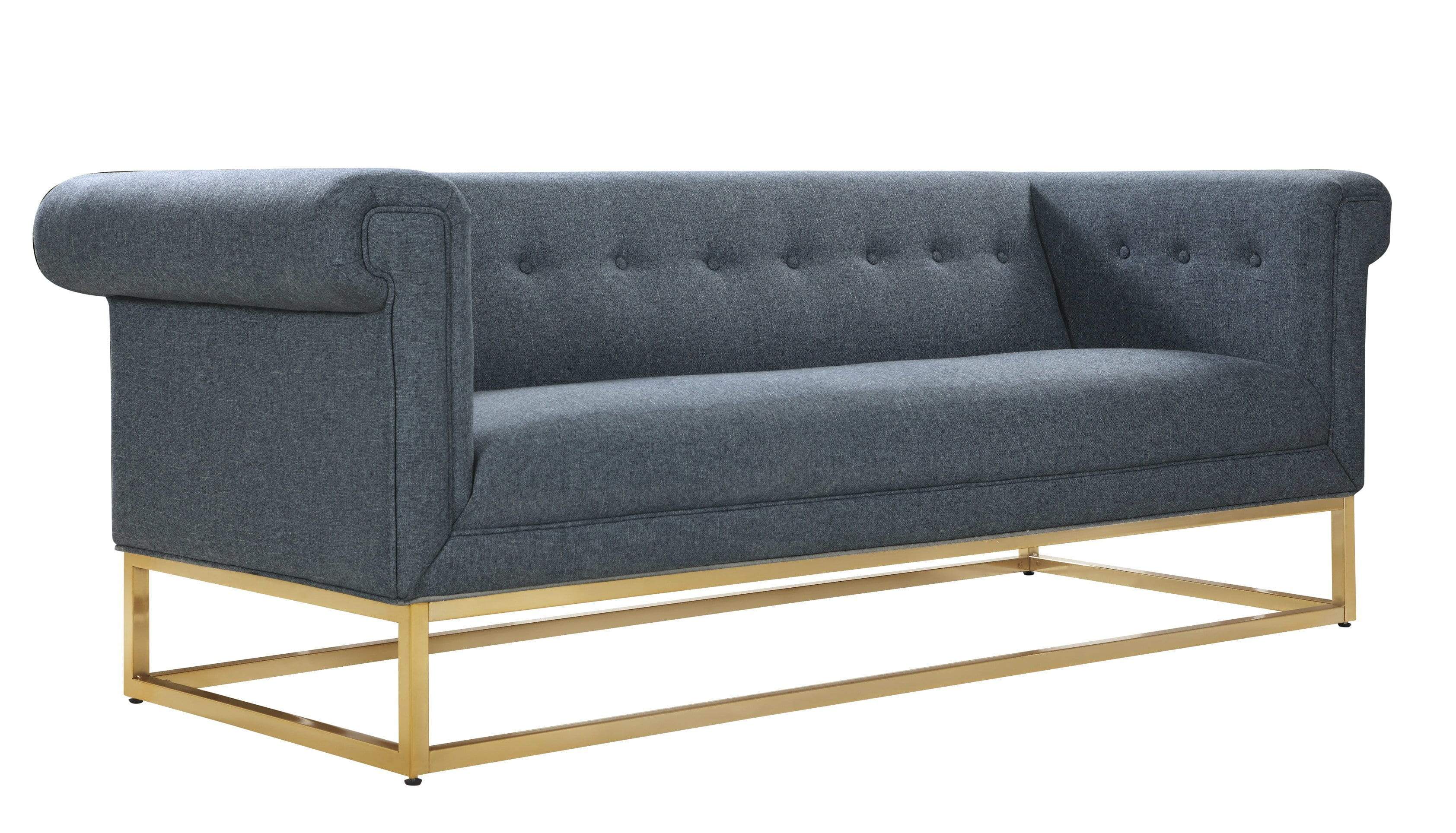 Gloria Button Tufted Rolled Shelter Arm Sofa