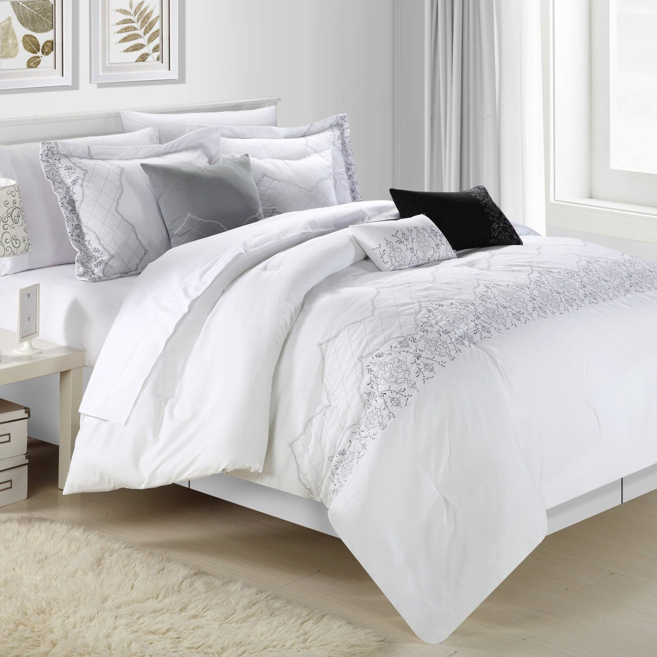 Grace 12 Piece Embroidered Comforter Set