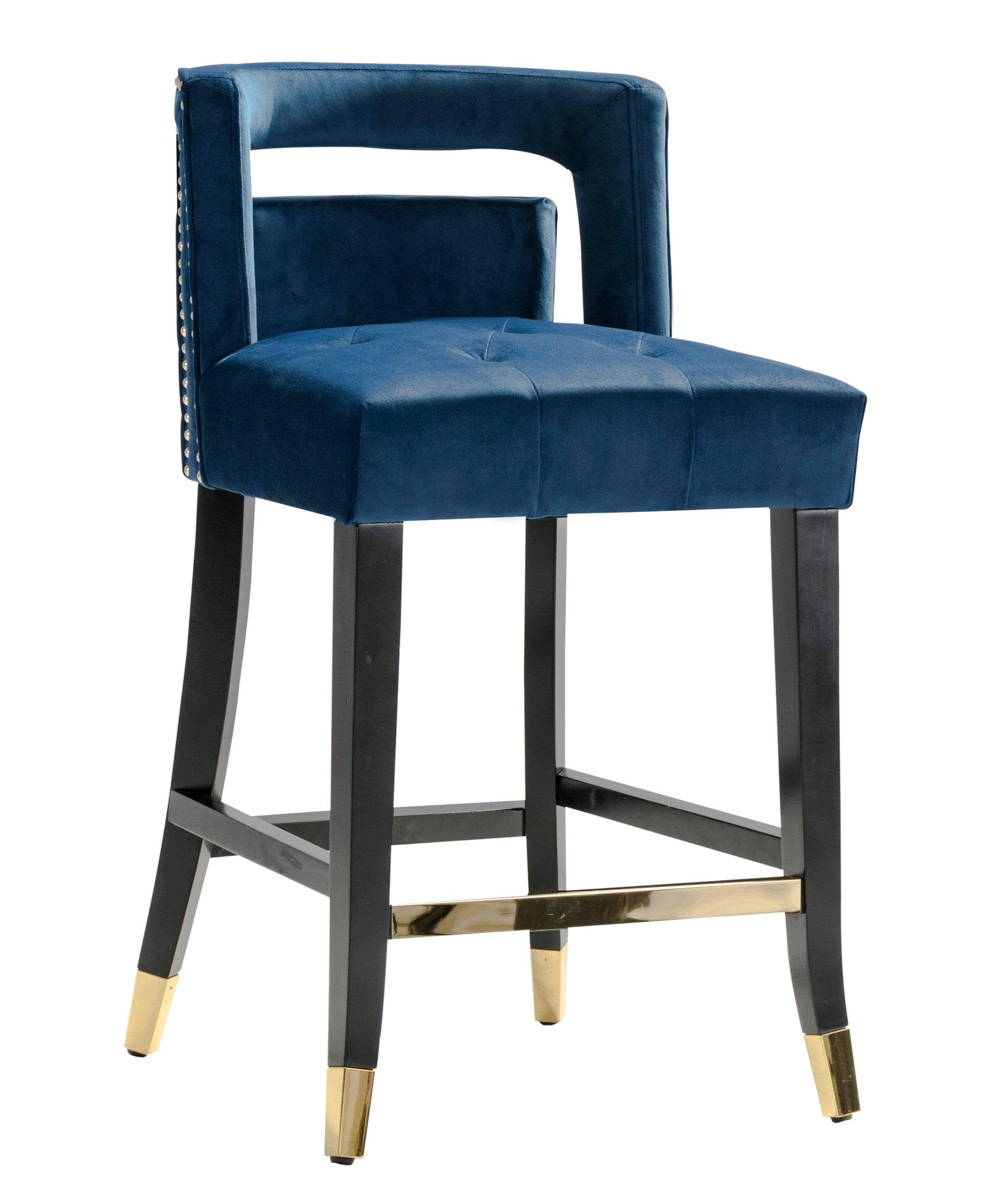 Irithyll Velvet Counter Stool Chair Half Back Seat