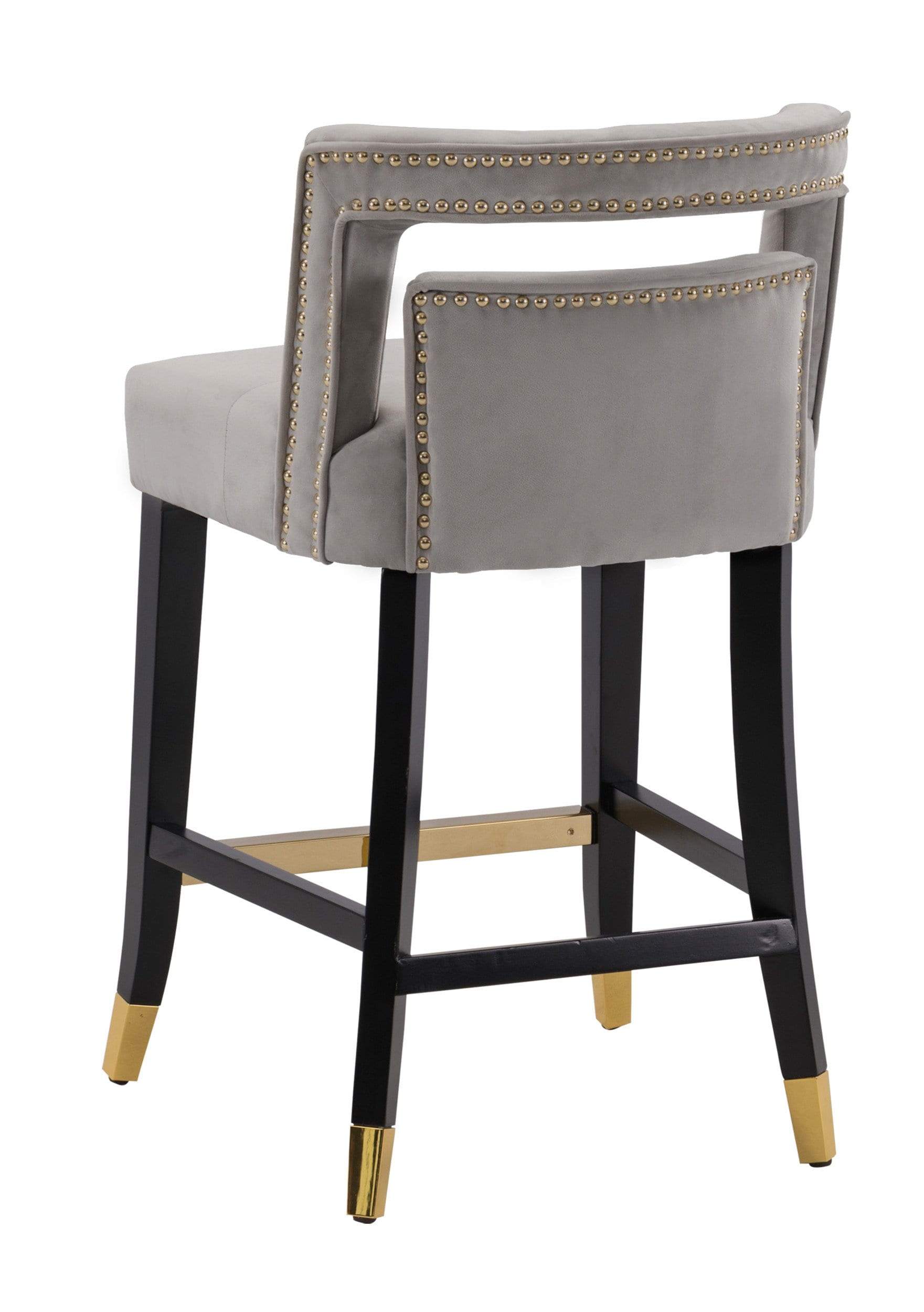 Irithyll Velvet Counter Stool Chair Half Back Seat