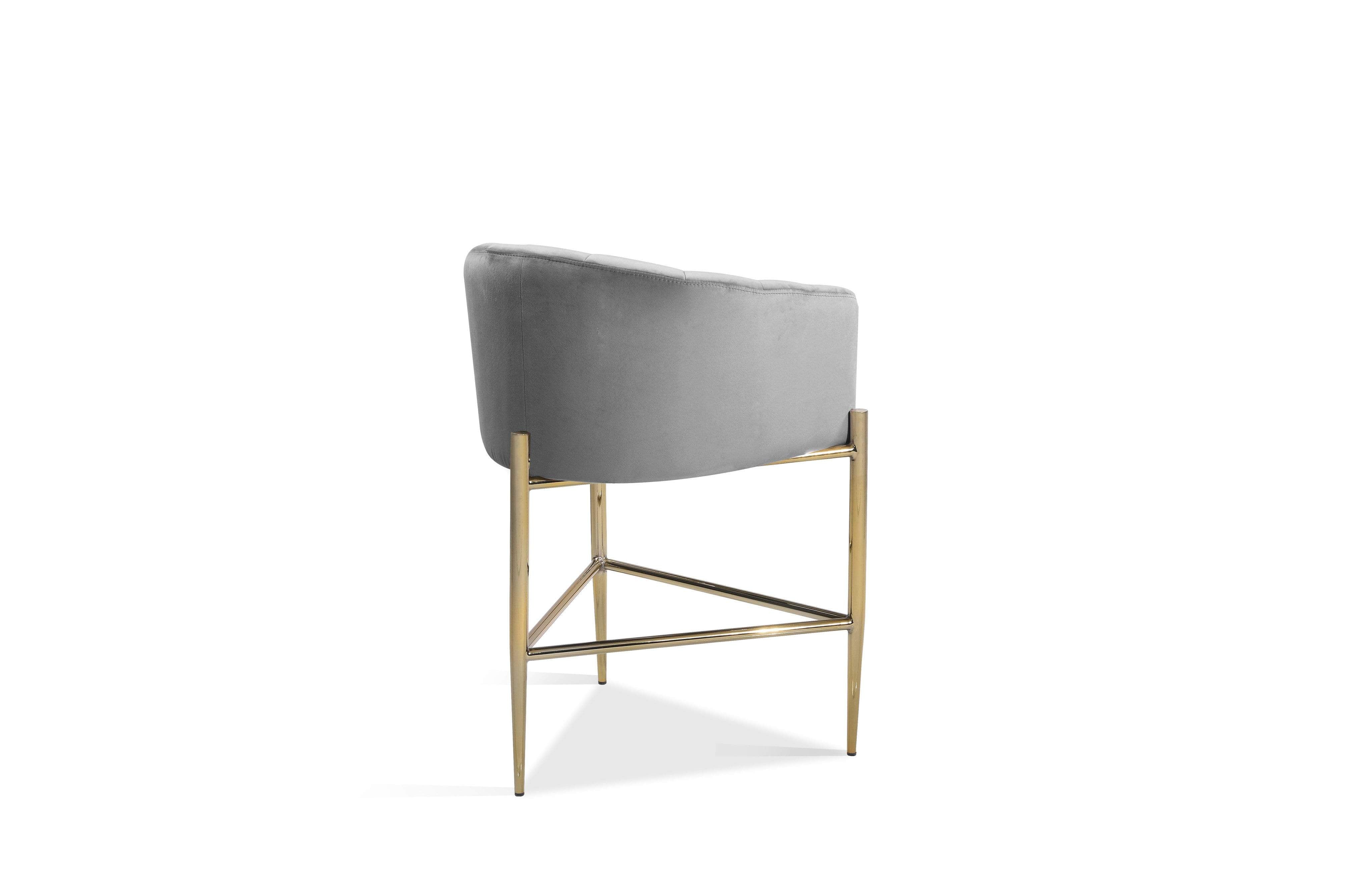 Ivah Velvet Counter Stool Chair Gold Base