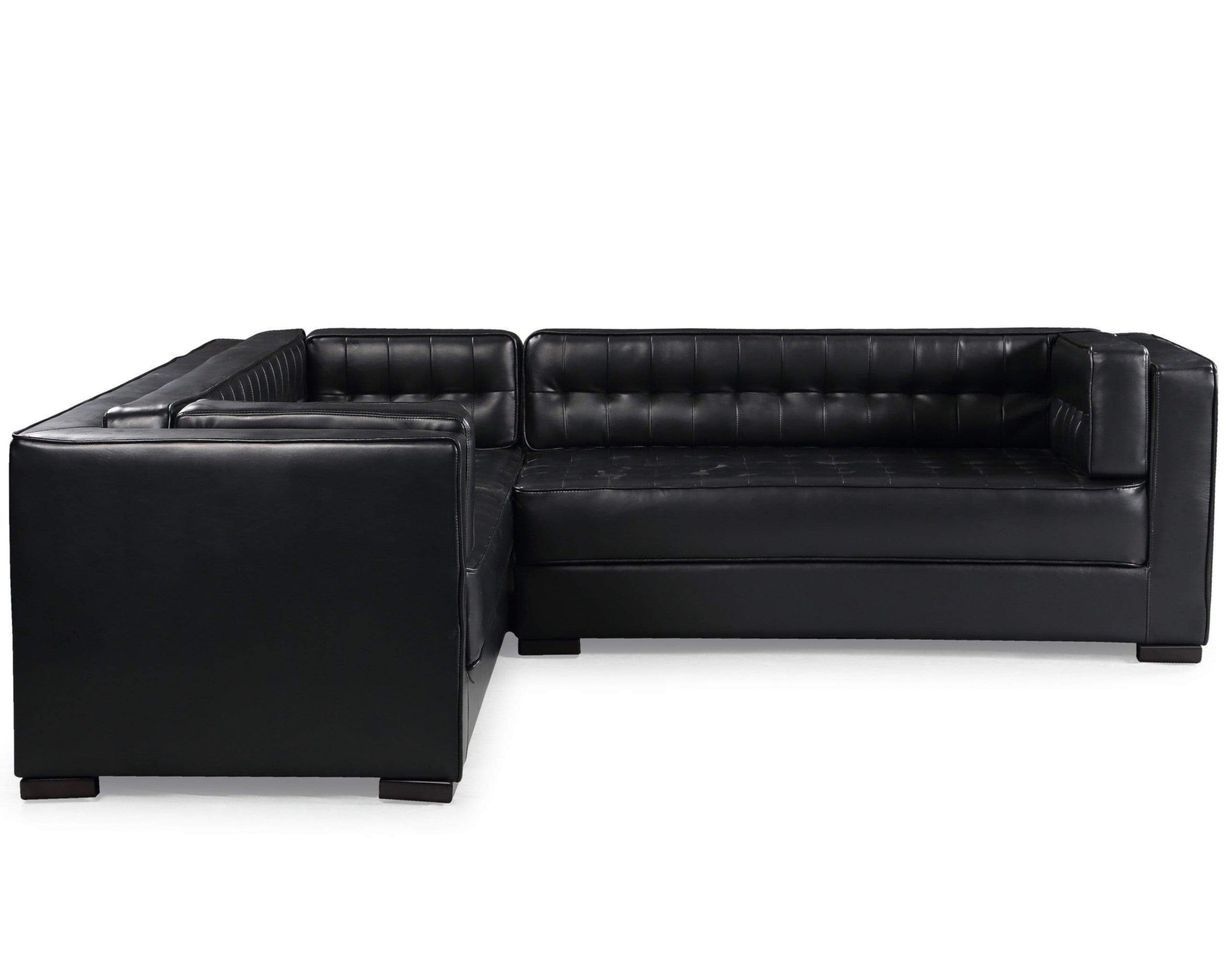 Jasper Left Facing Faux Leather Tufted Sectional Sofa