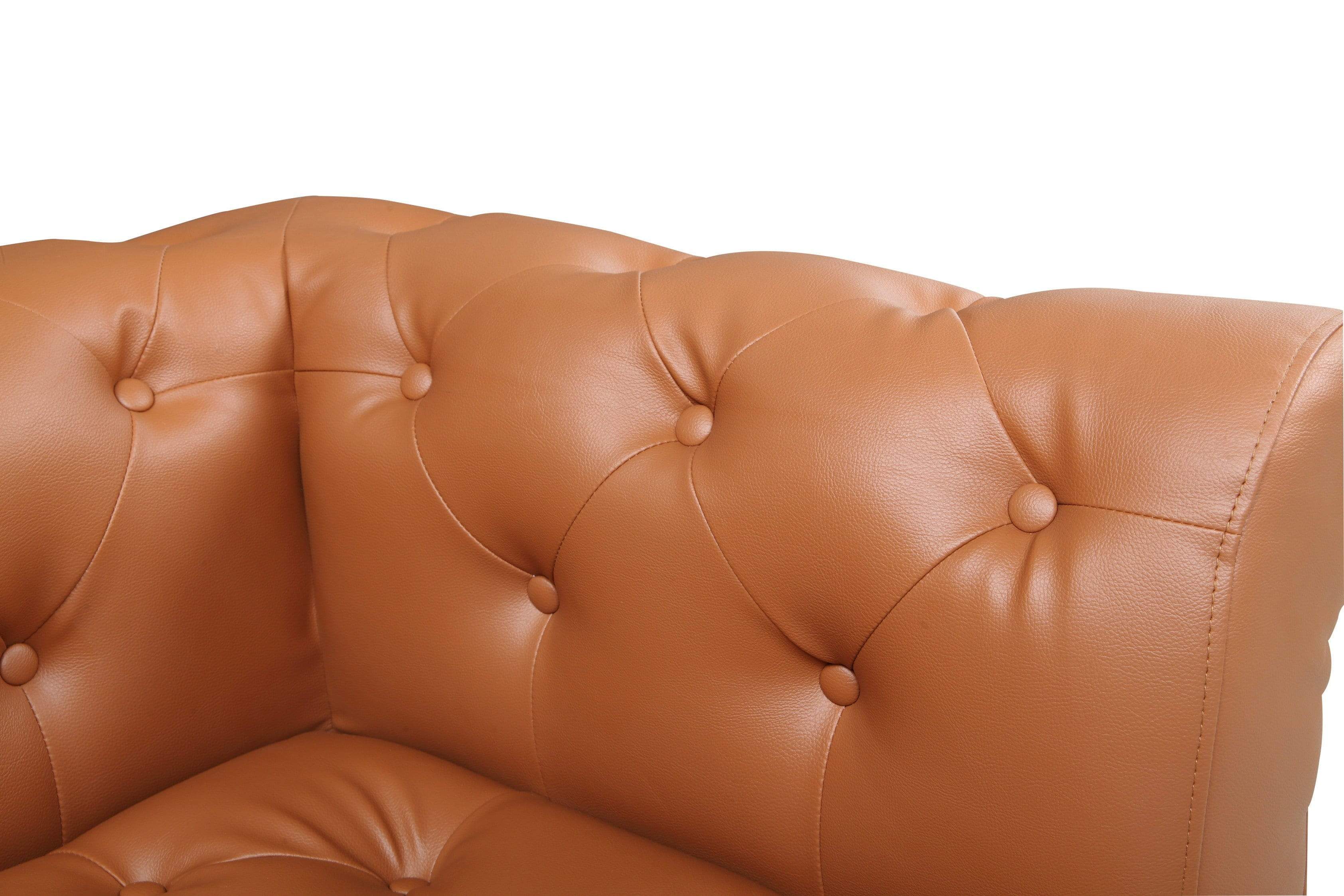 Julian Left Facing Faux Leather Sectional Sofa