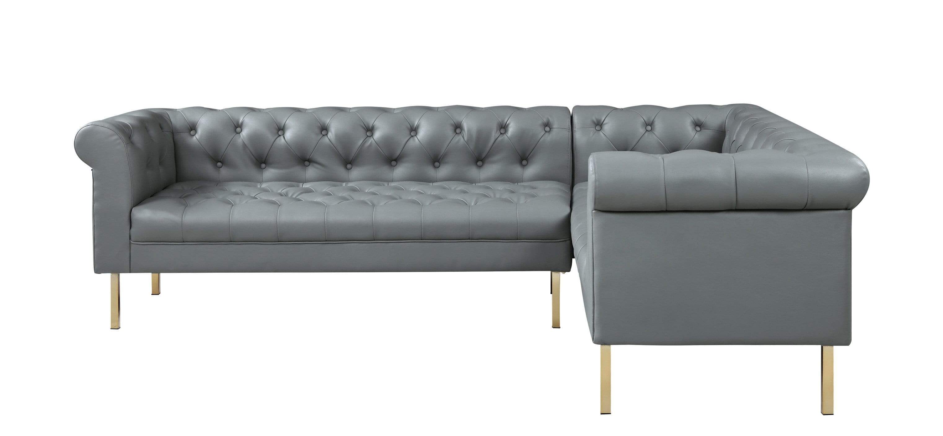 Julian Right Facing Faux Leather Sectional Sofa