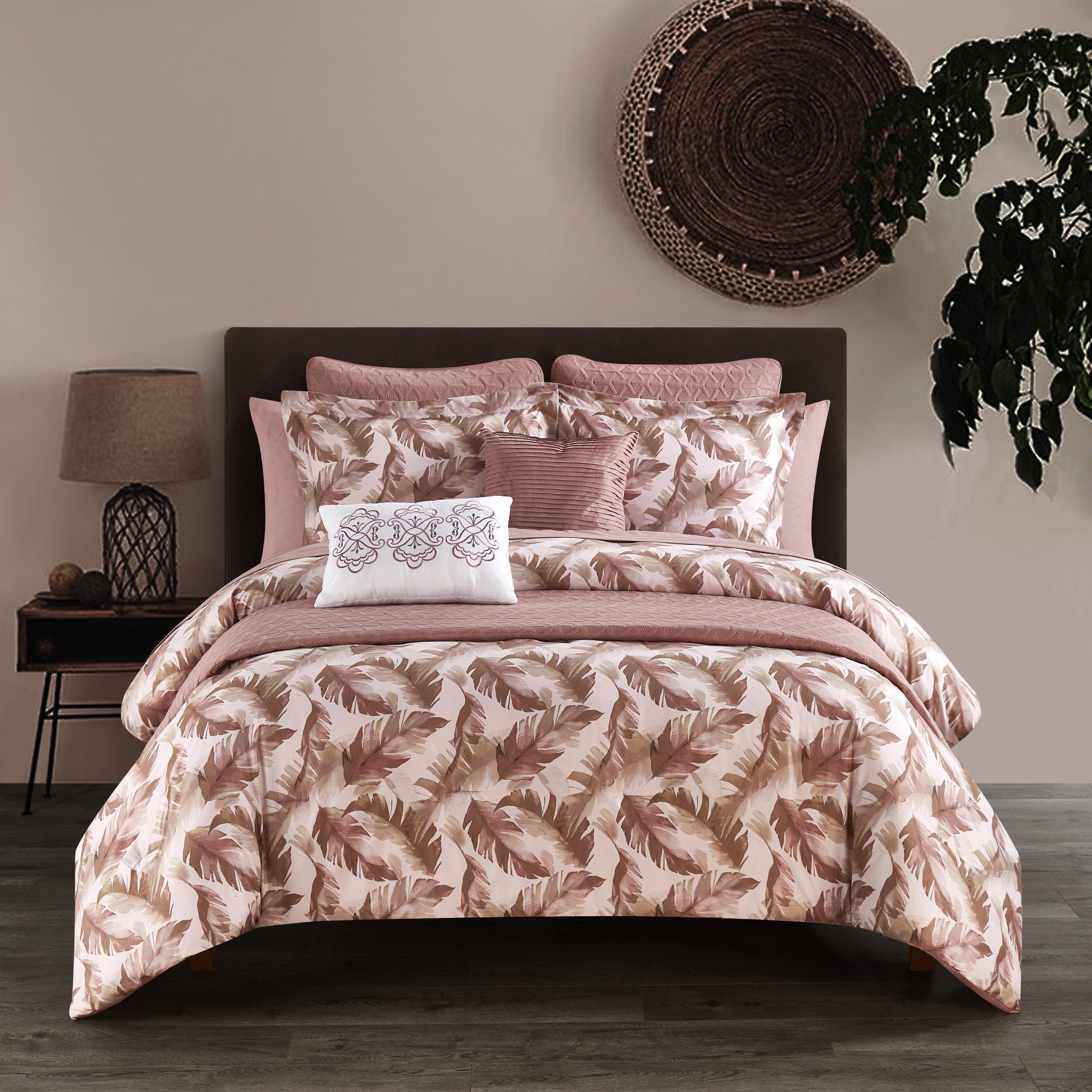Kala 12 Piece Floral Comforter and Quilt Set