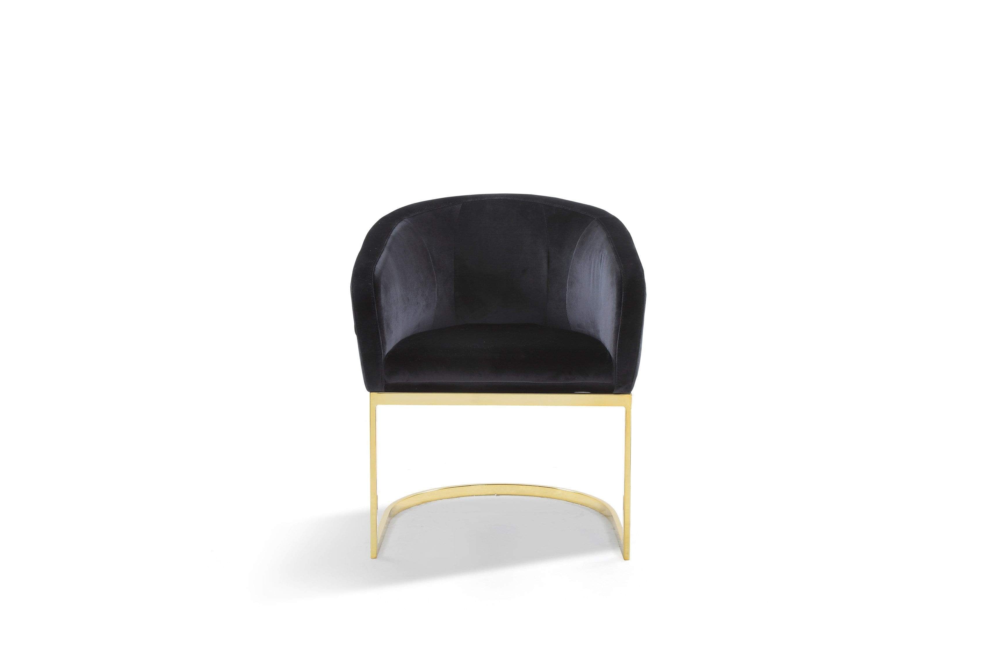 Livorno Velvet Accent Chair Gold Metal Base