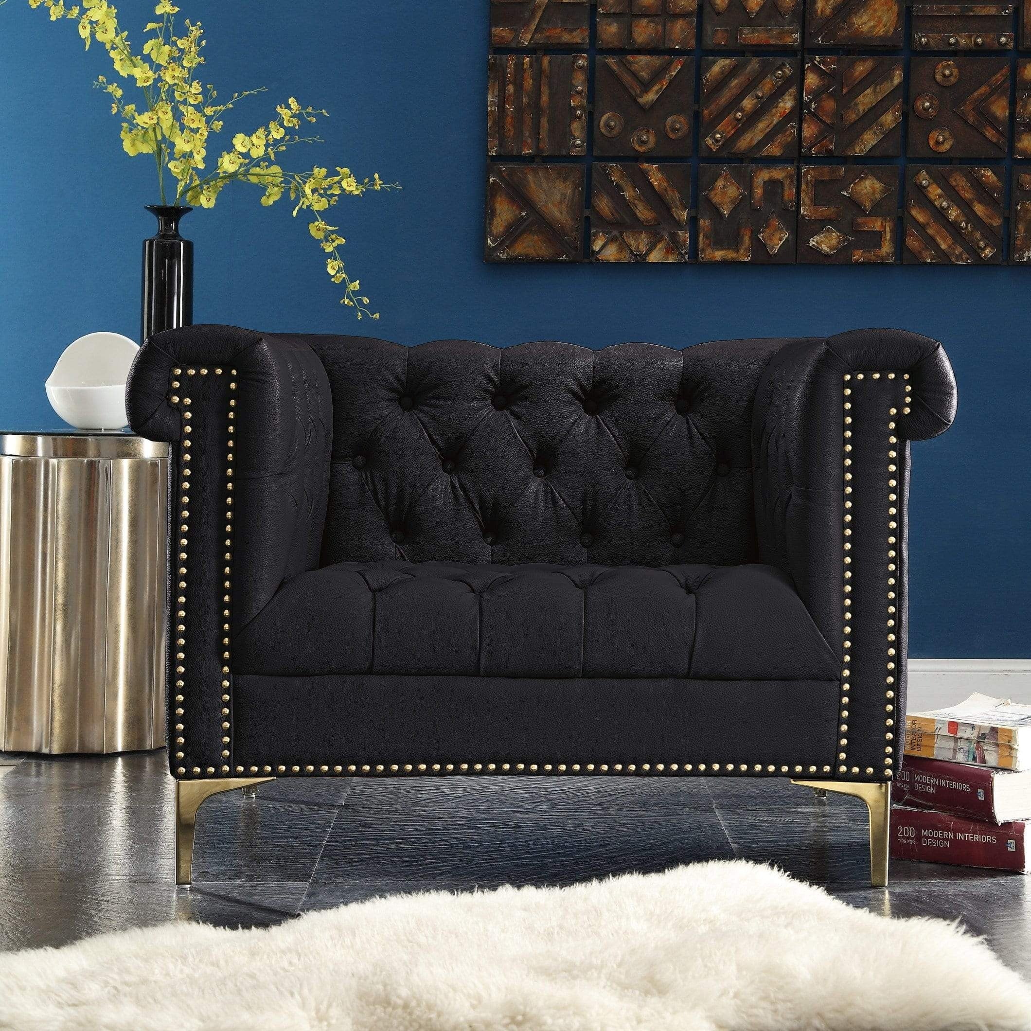 Patton Tufted Faux Leather Club Chair