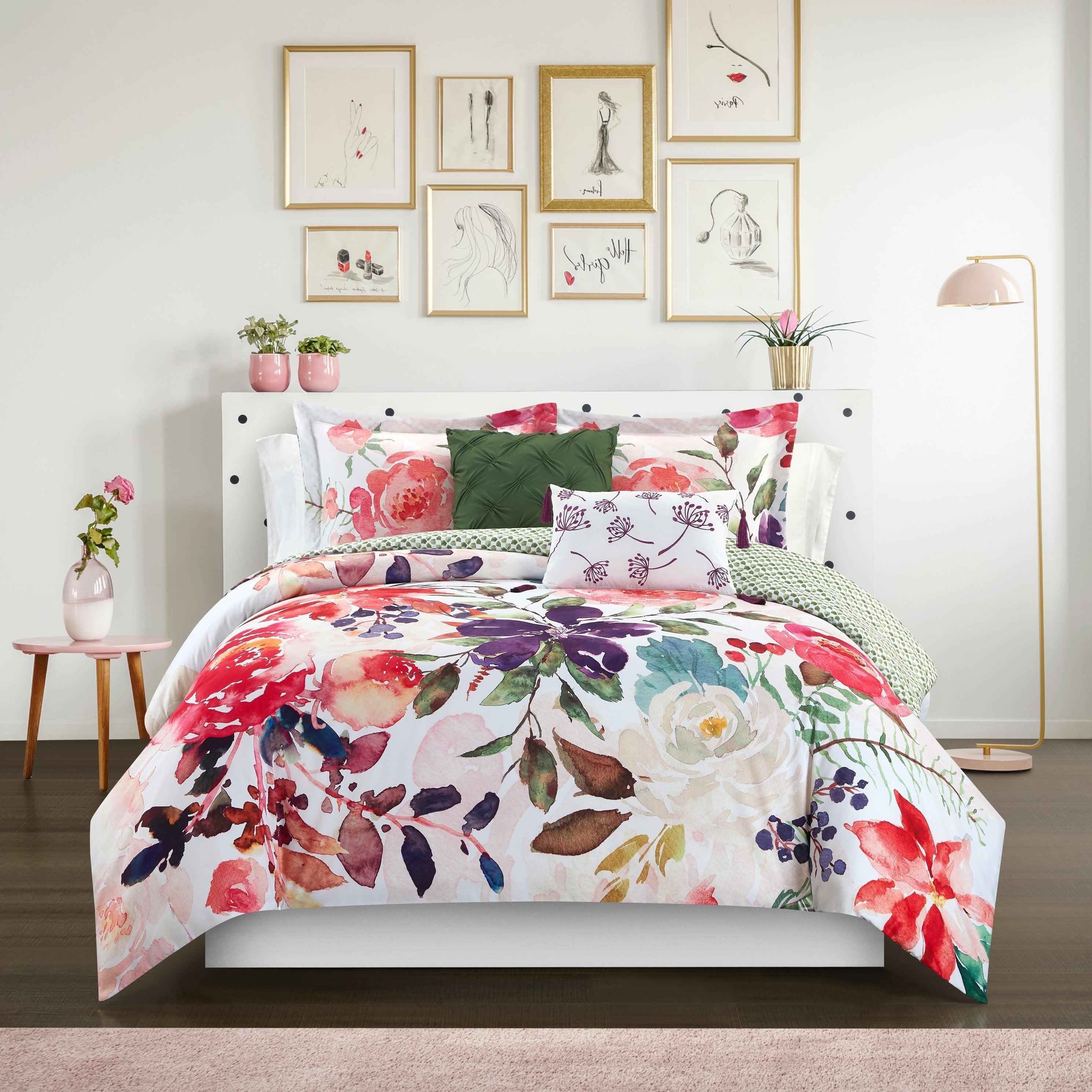 Philia 9 Piece Floral Comforter Set