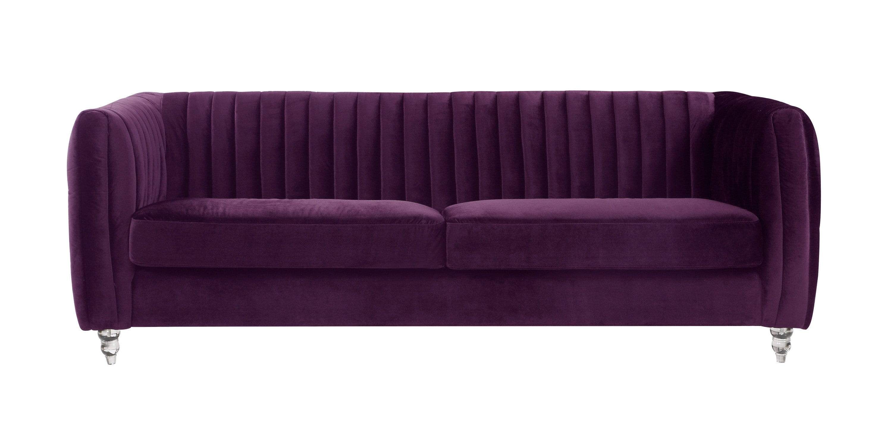 Priscilla Channel Quilted Velvet Sofa