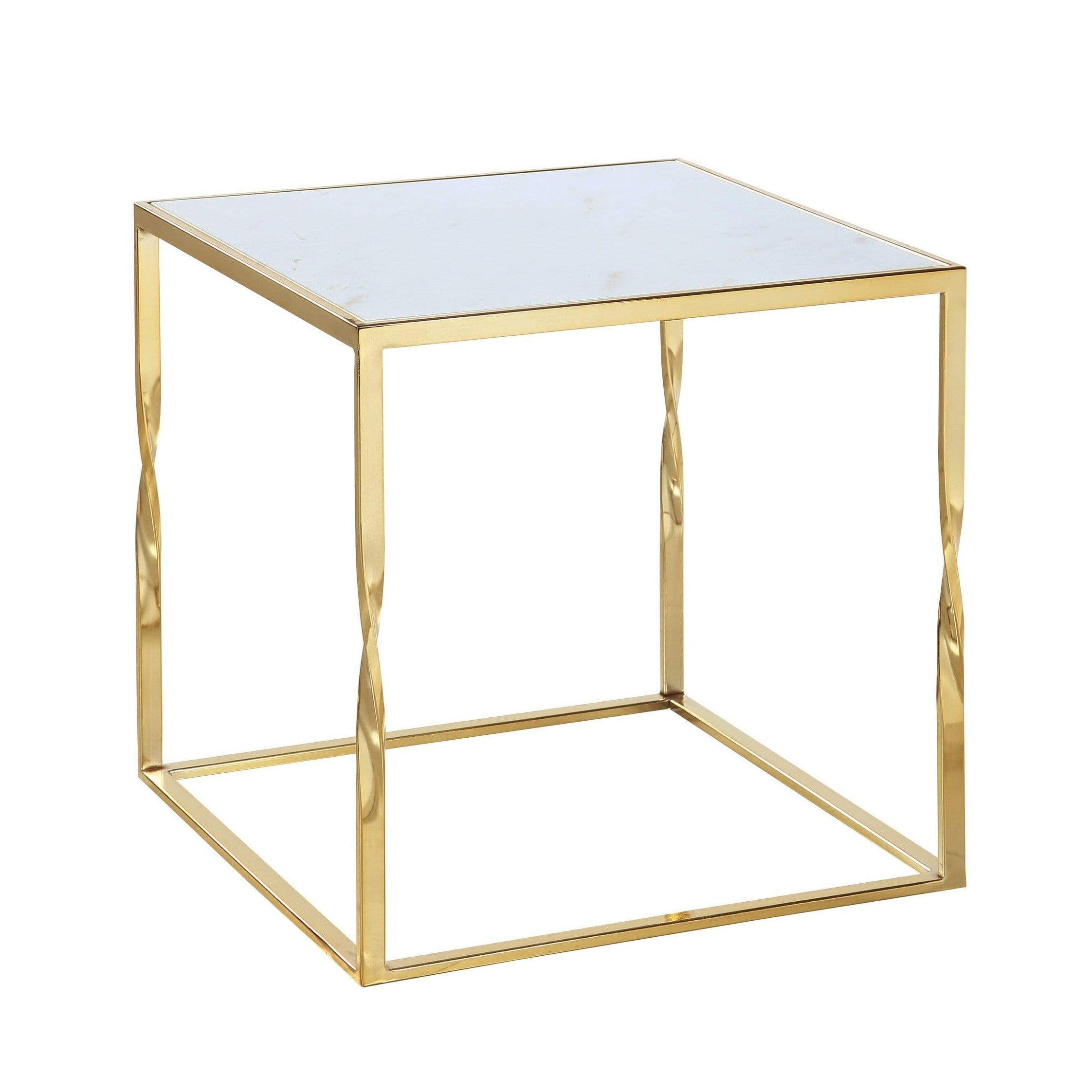 Sospiri Square Faux Marble End Side Table