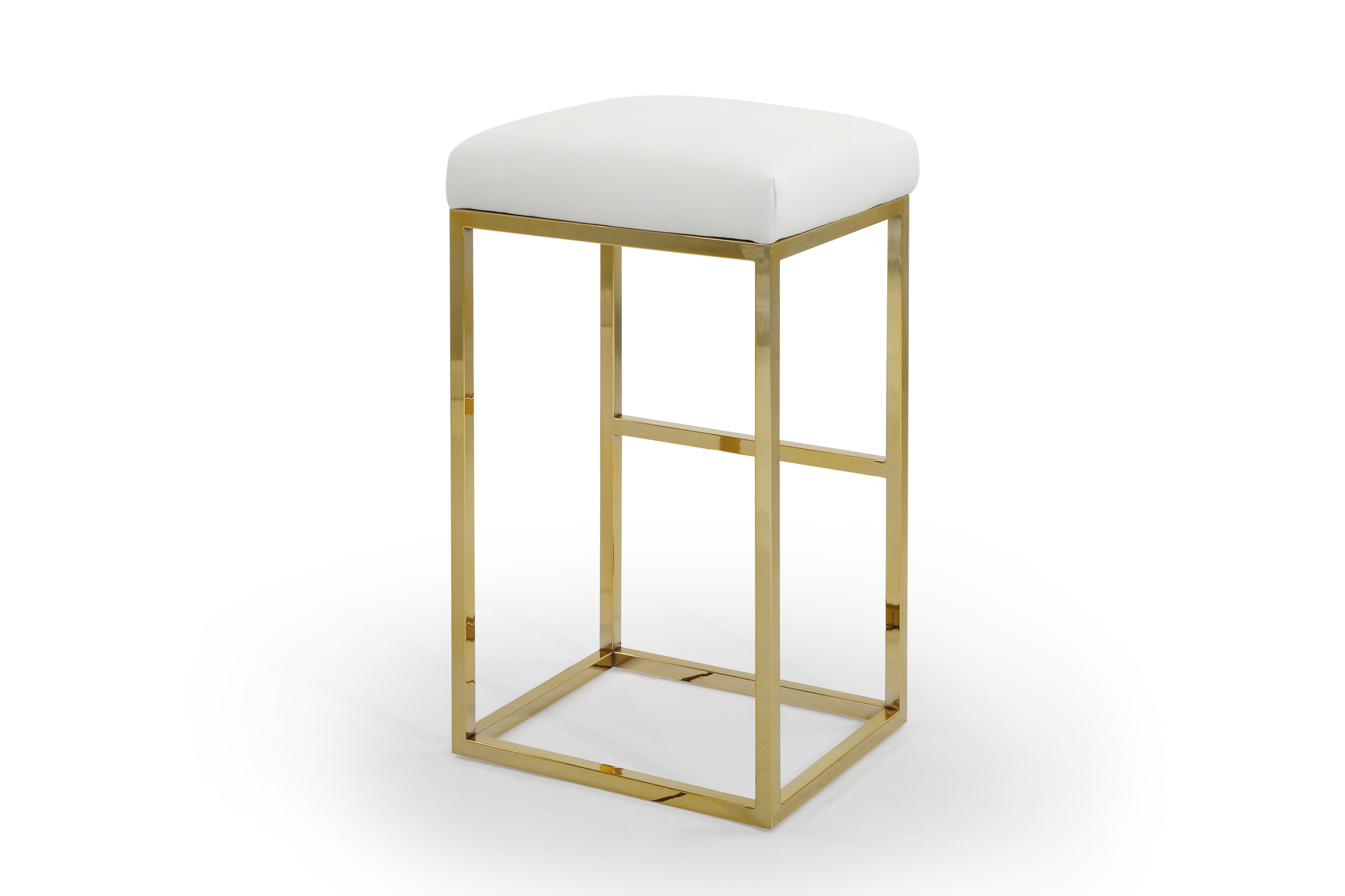Valerie Faux Leather Bar Stool Chair Gold Base