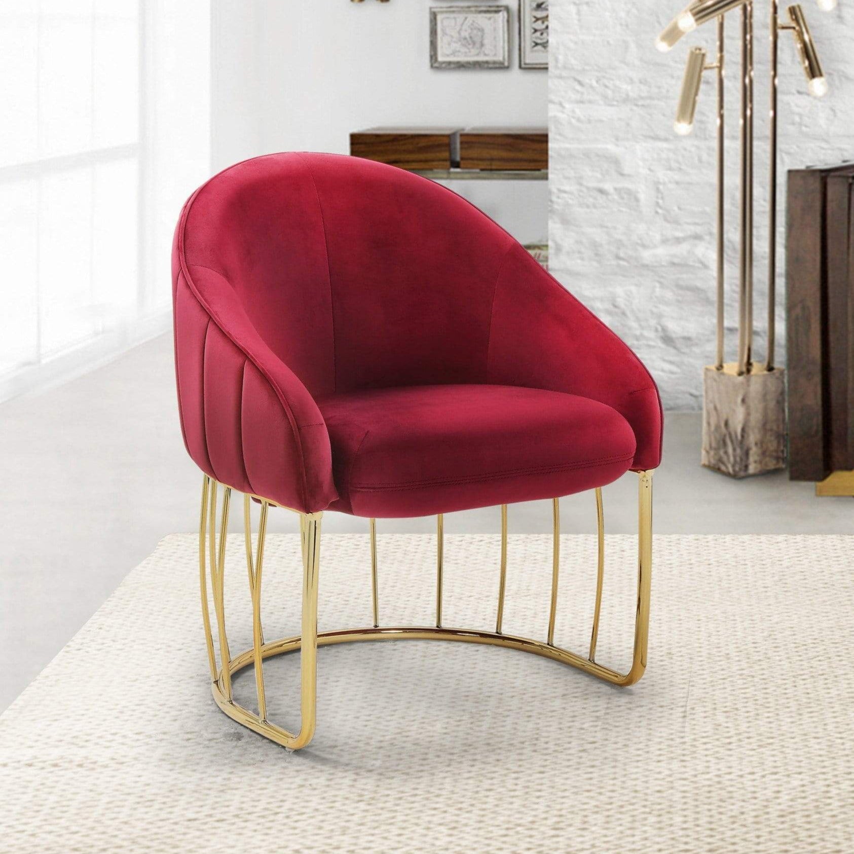 Vivienne Velvet Accent Chair Gold Base