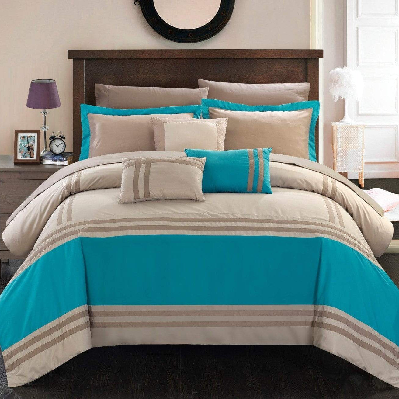 Zarah 10 Piece Color Block Comforter Set