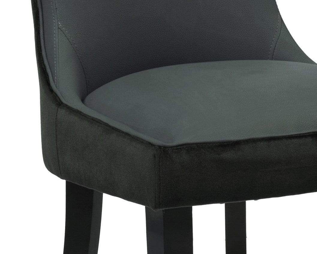 Zeke Faux Leather Velvet Side Dining Chair Set of 2