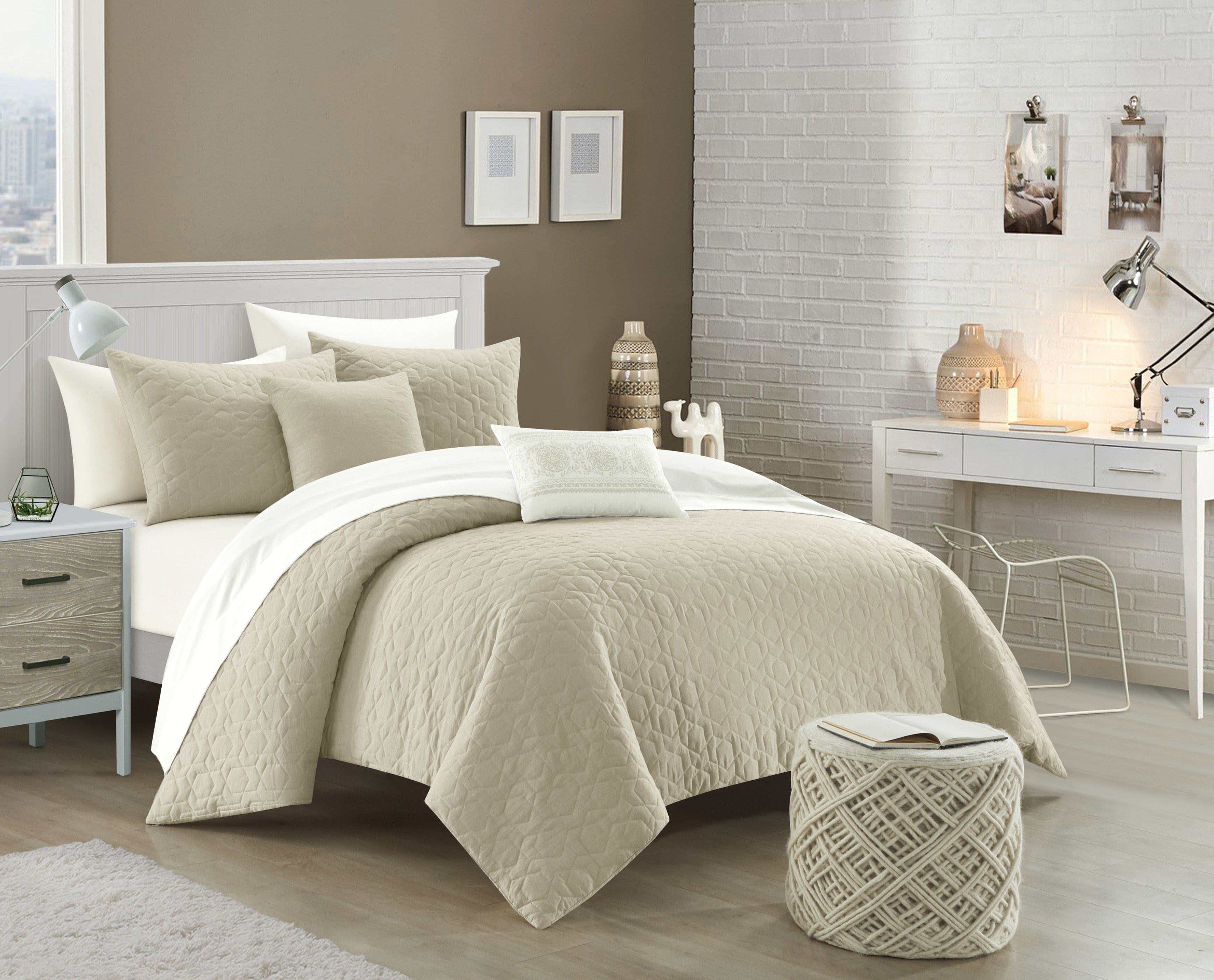 NY&C Home Davina 5 Piece Geometric Comforter Set 